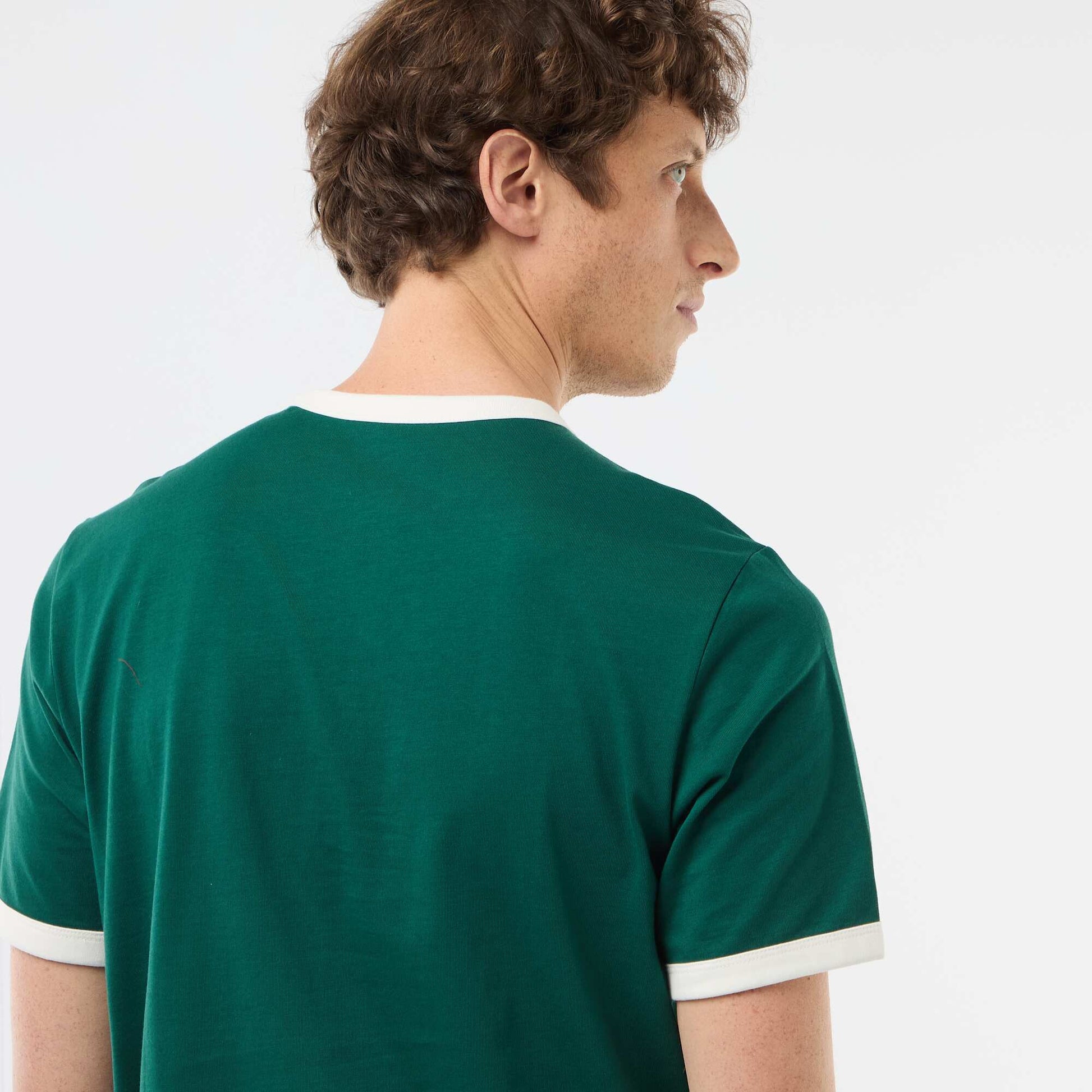 Tee-shirt imprimé avec biais contractant VERT