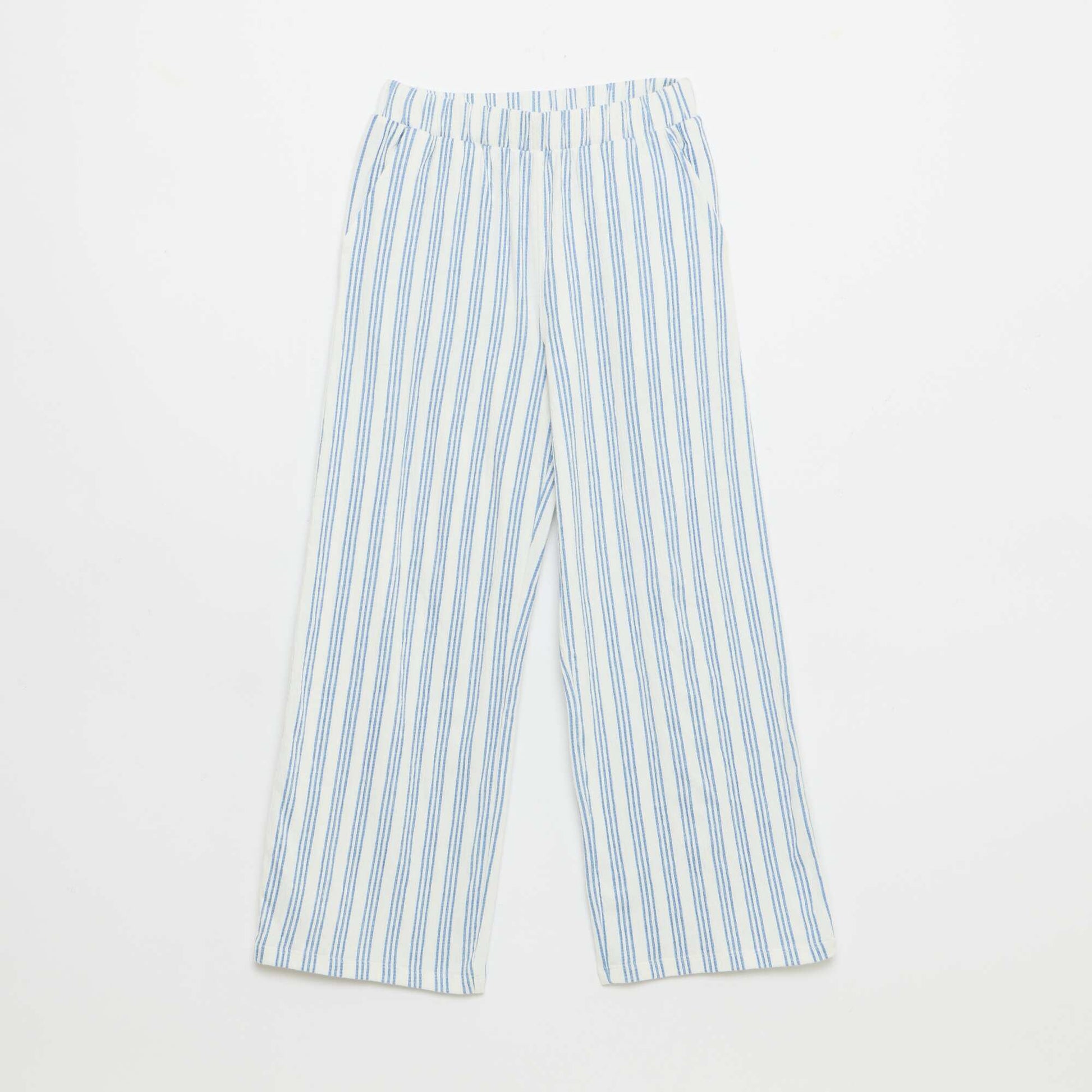 Pantalon large en maille crêpée BLANC