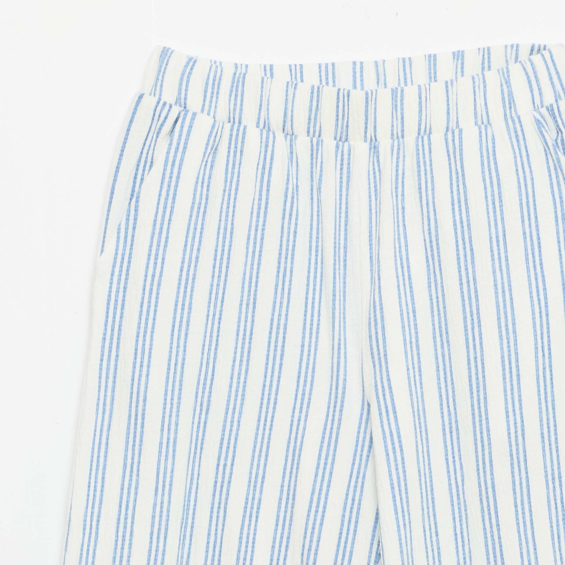 Pantalon large en maille crêpée BLANC