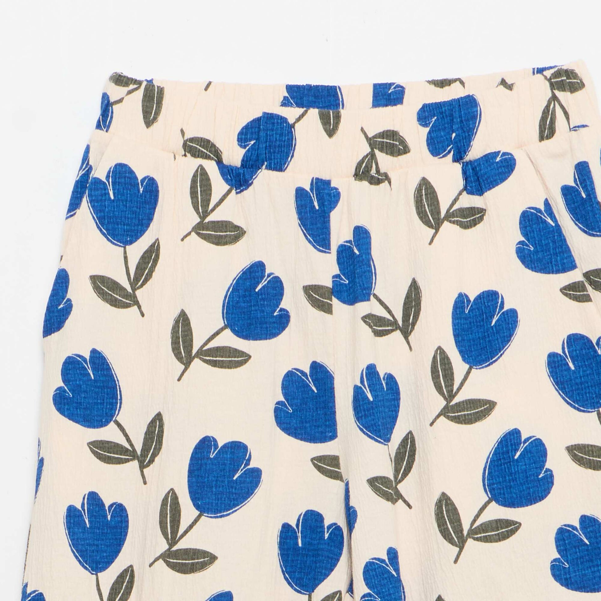 Pantalon large en maille crêpée BEIGE