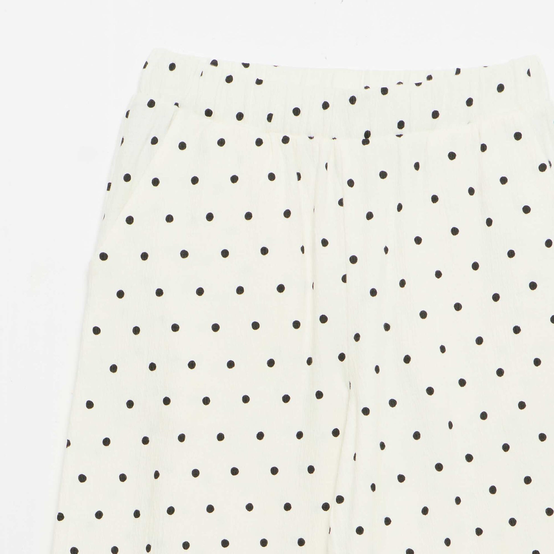 Pantalon large en maille crêpée BLANC