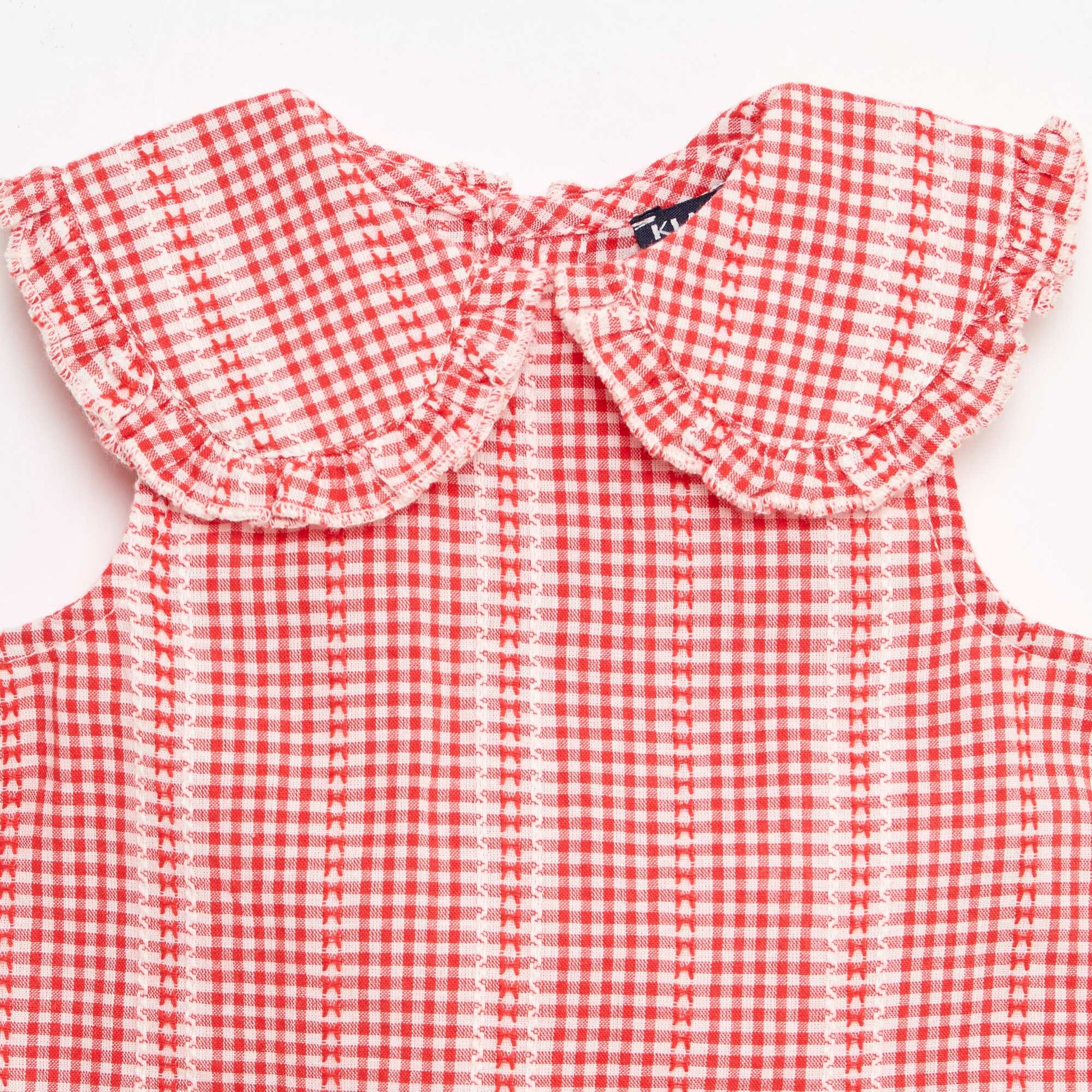 Ensemble vichy 2 pièces blouse + pantalon ROUGE