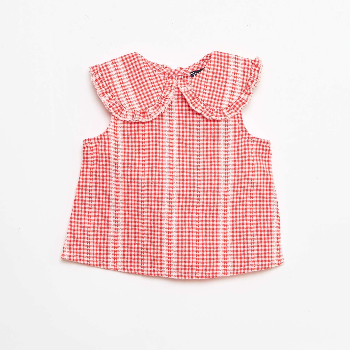 Ensemble vichy 2 pièces blouse + pantalon ROUGE