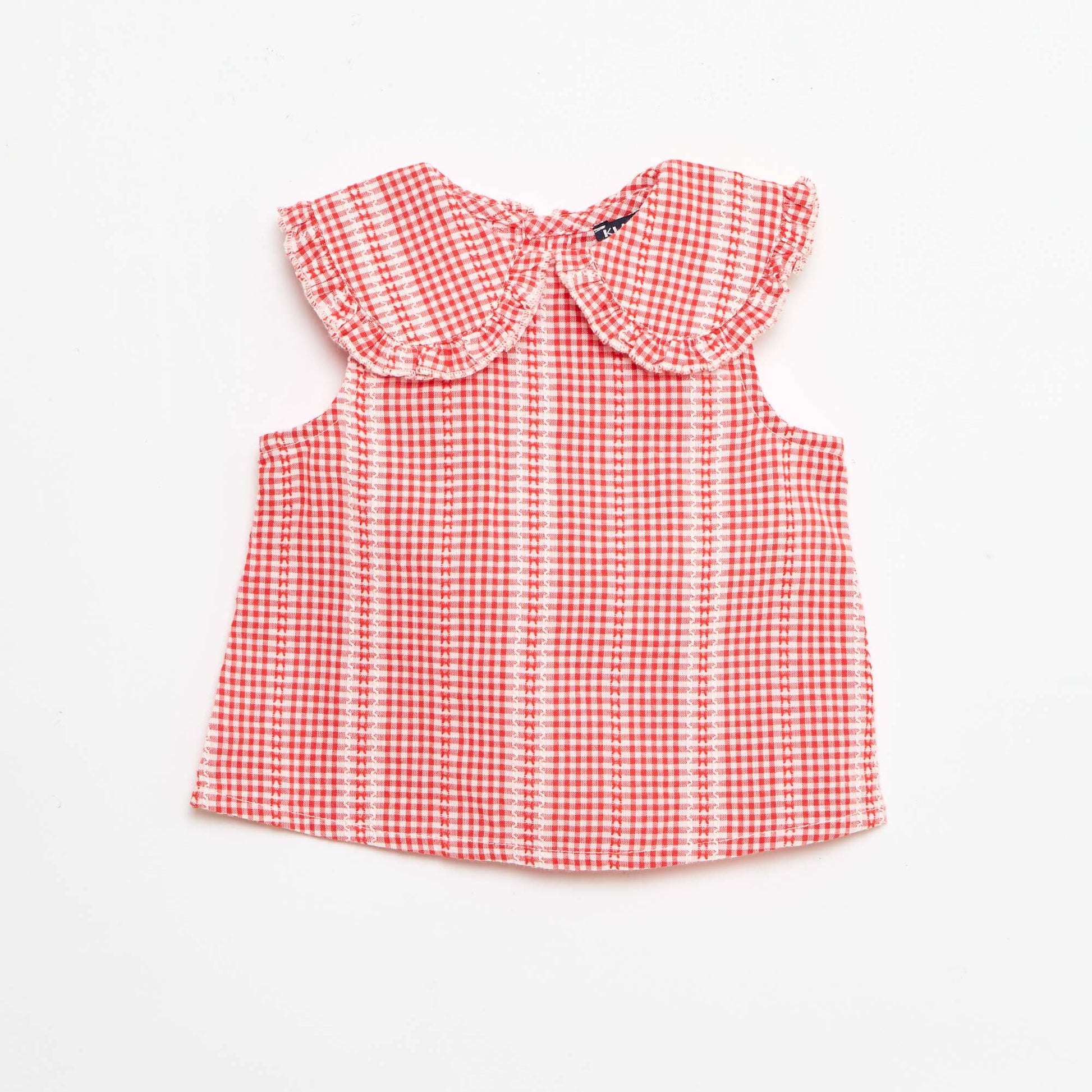 Ensemble vichy 2 pièces blouse + pantalon ROUGE