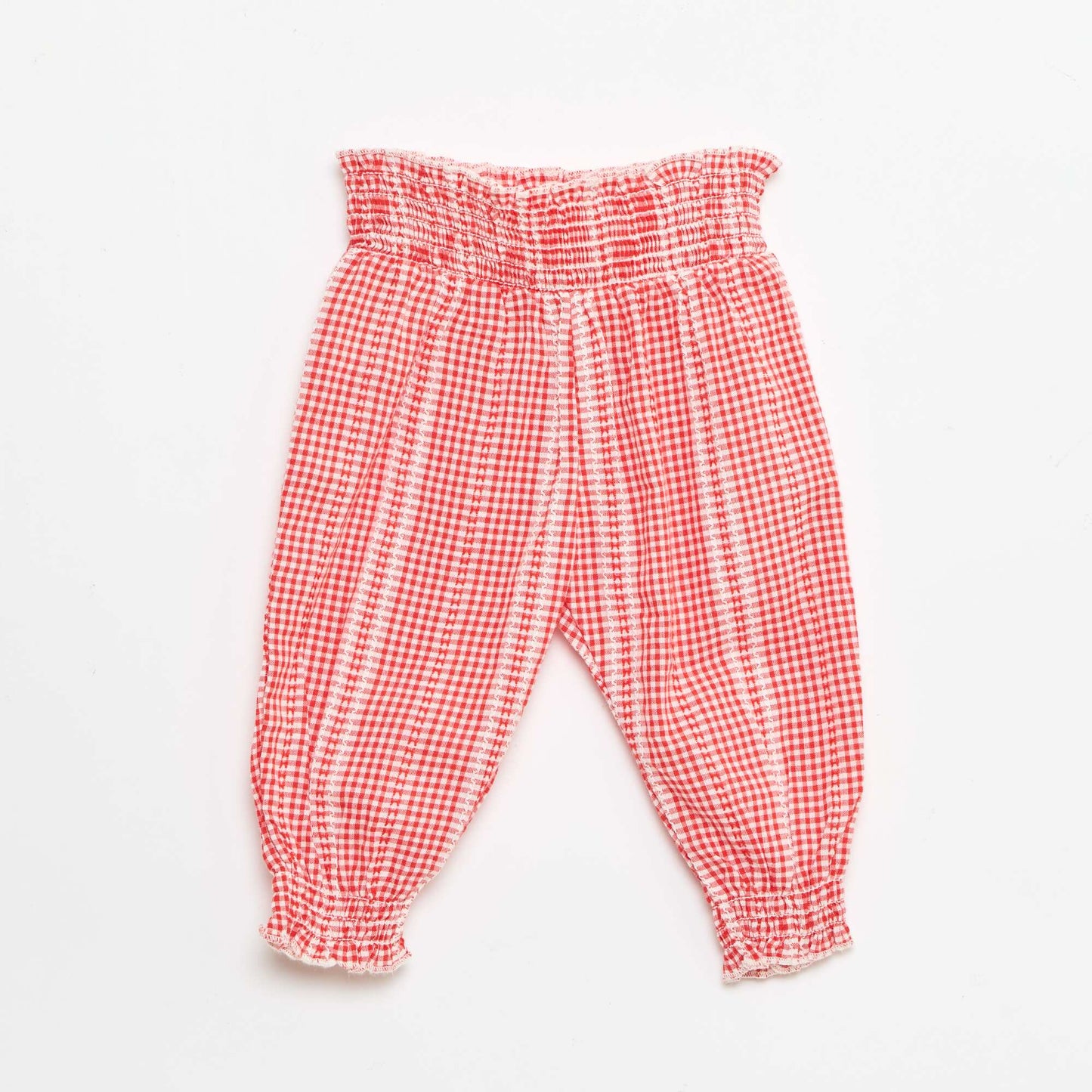 Ensemble vichy 2 pièces blouse + pantalon ROUGE