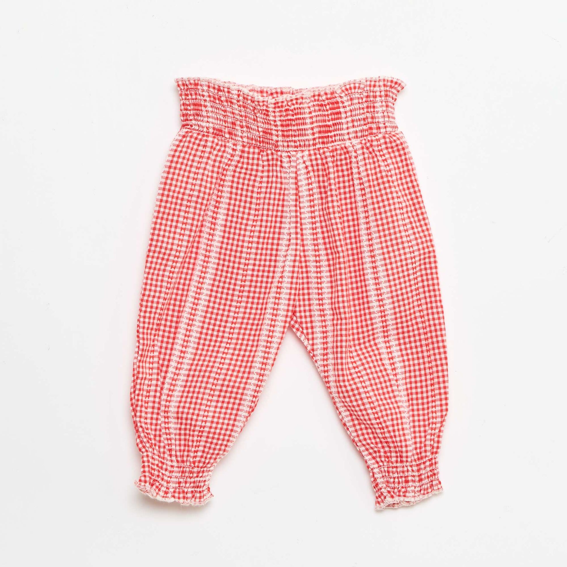 Ensemble vichy 2 pièces blouse + pantalon ROUGE