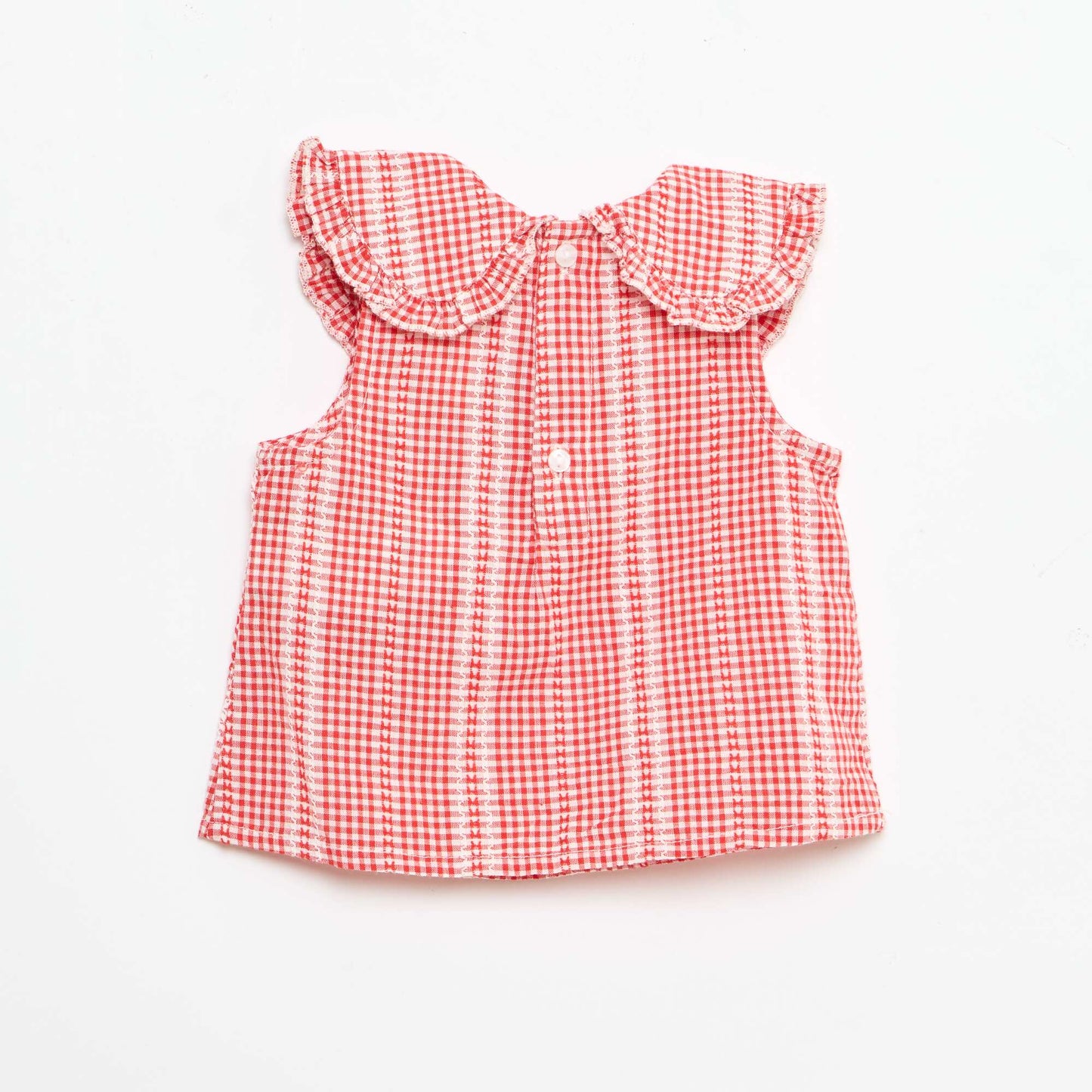Ensemble vichy 2 pièces blouse + pantalon ROUGE