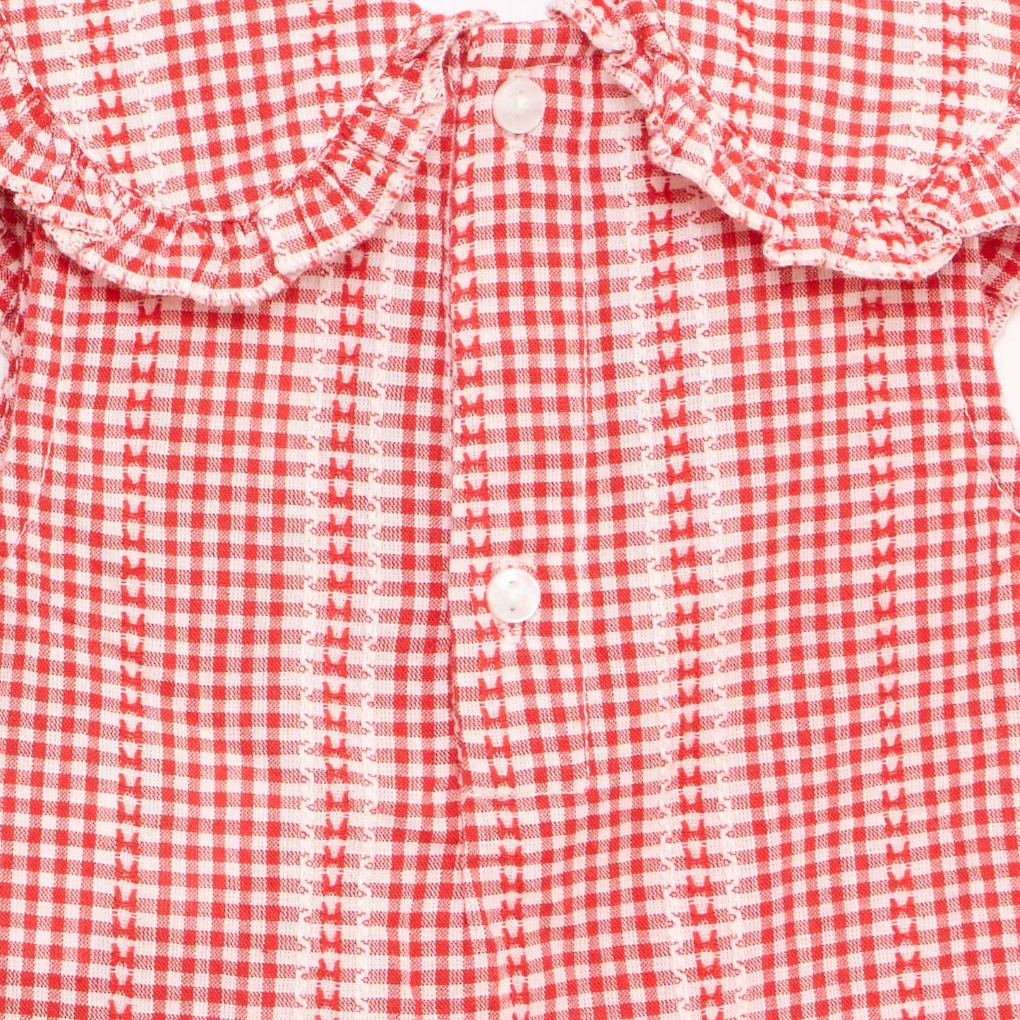 Ensemble vichy 2 pièces blouse + pantalon ROUGE