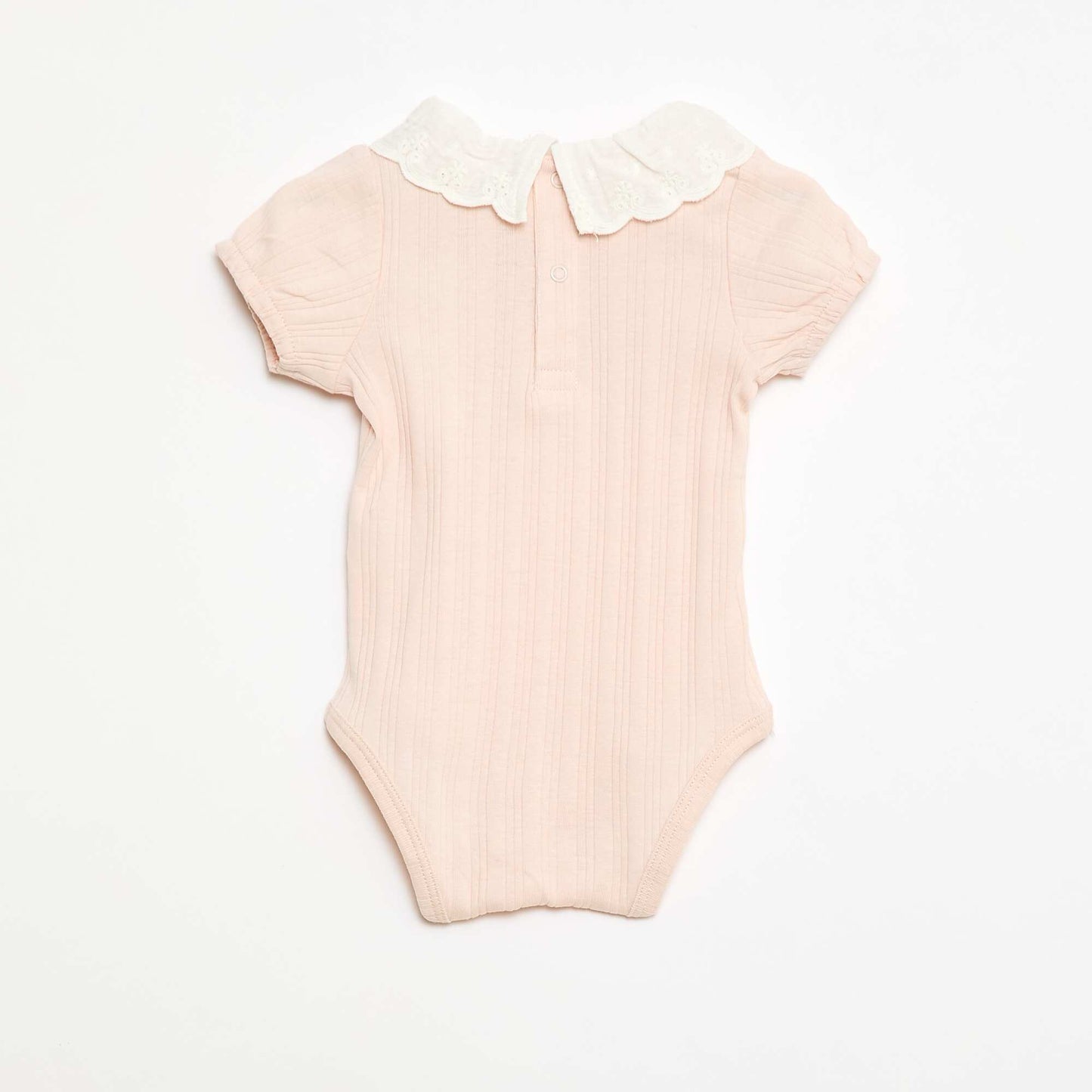 Body manches longues en maille côtelée col fantaisie ROSE