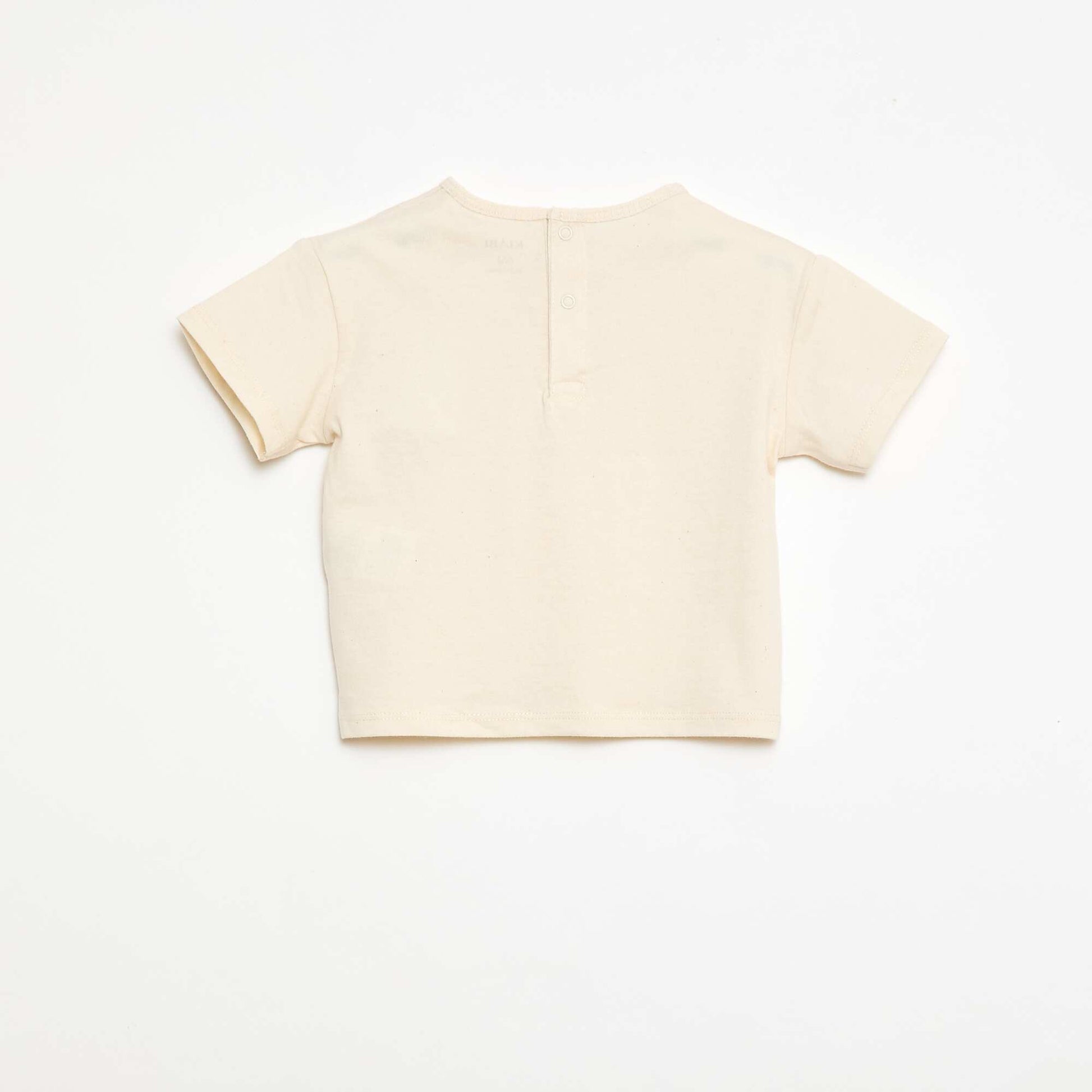 T-shirt avec poche fantaisie et broderie BLANC