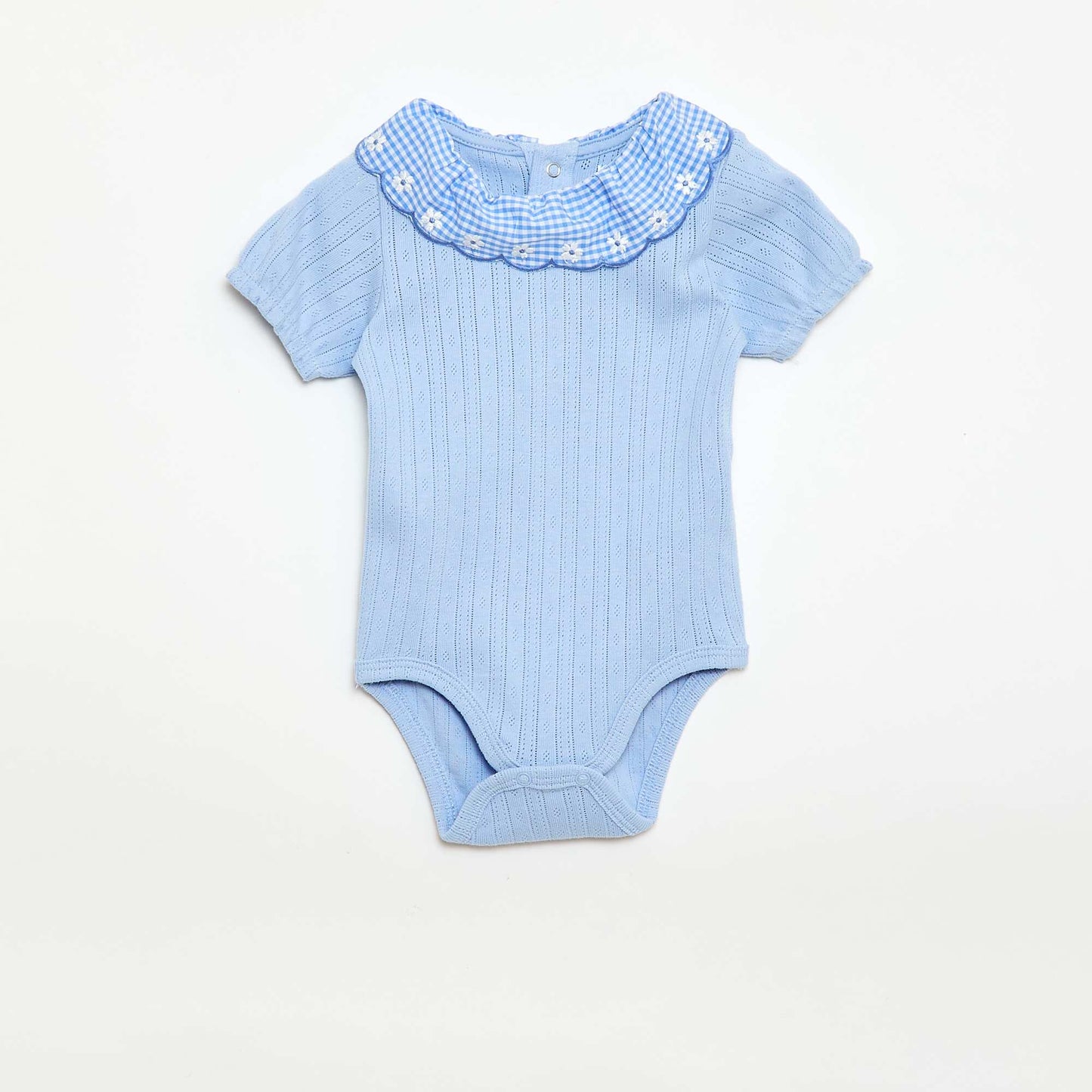 Body avec collerette motif vichy BLEU