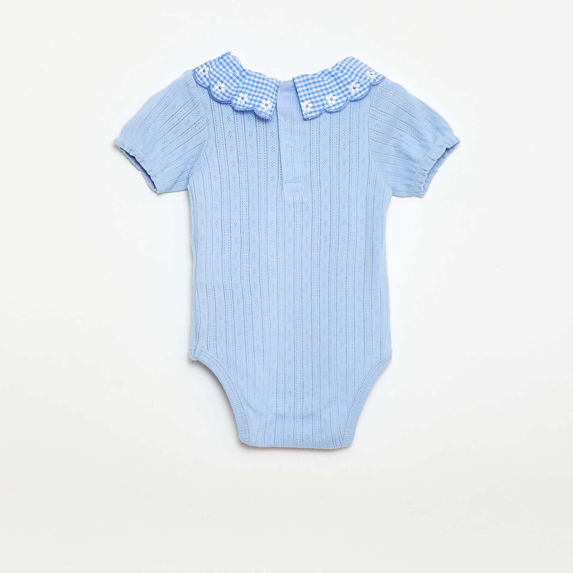 Body avec collerette motif vichy BLEU