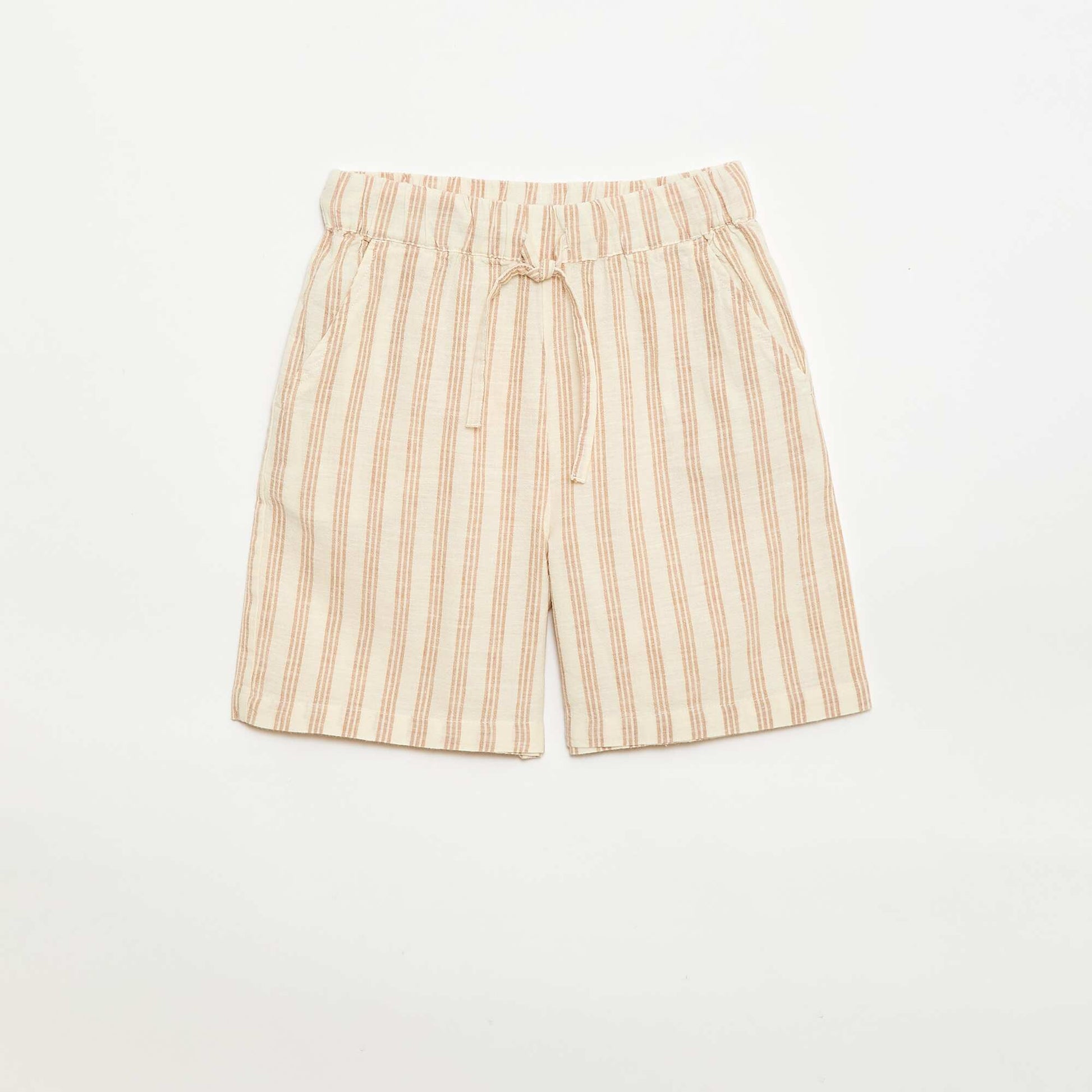 Ensemble à rayures chemise + short BEIGE