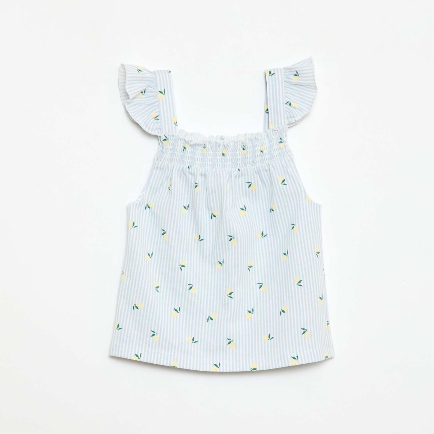 Pyjama court haut volanté + short - 2 pièces BLEU