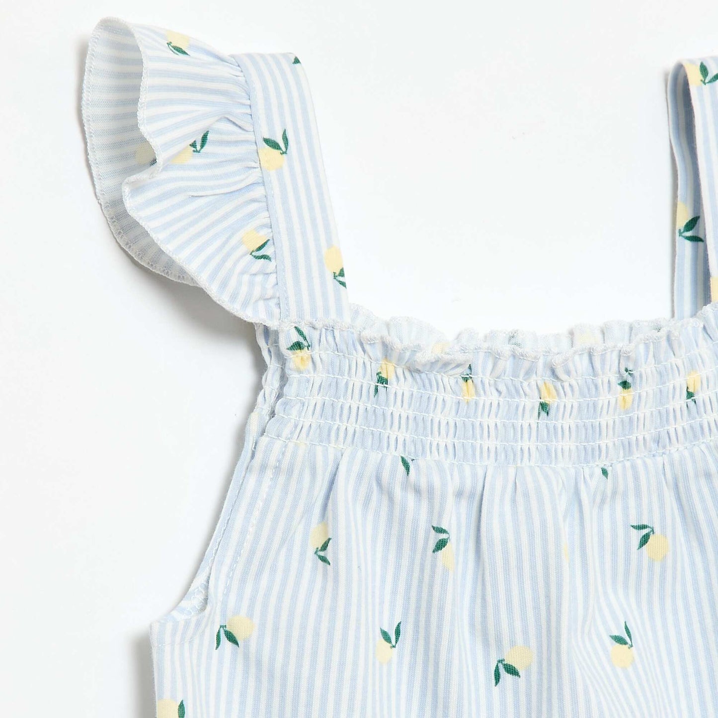 Pyjama court haut volanté + short - 2 pièces BLEU