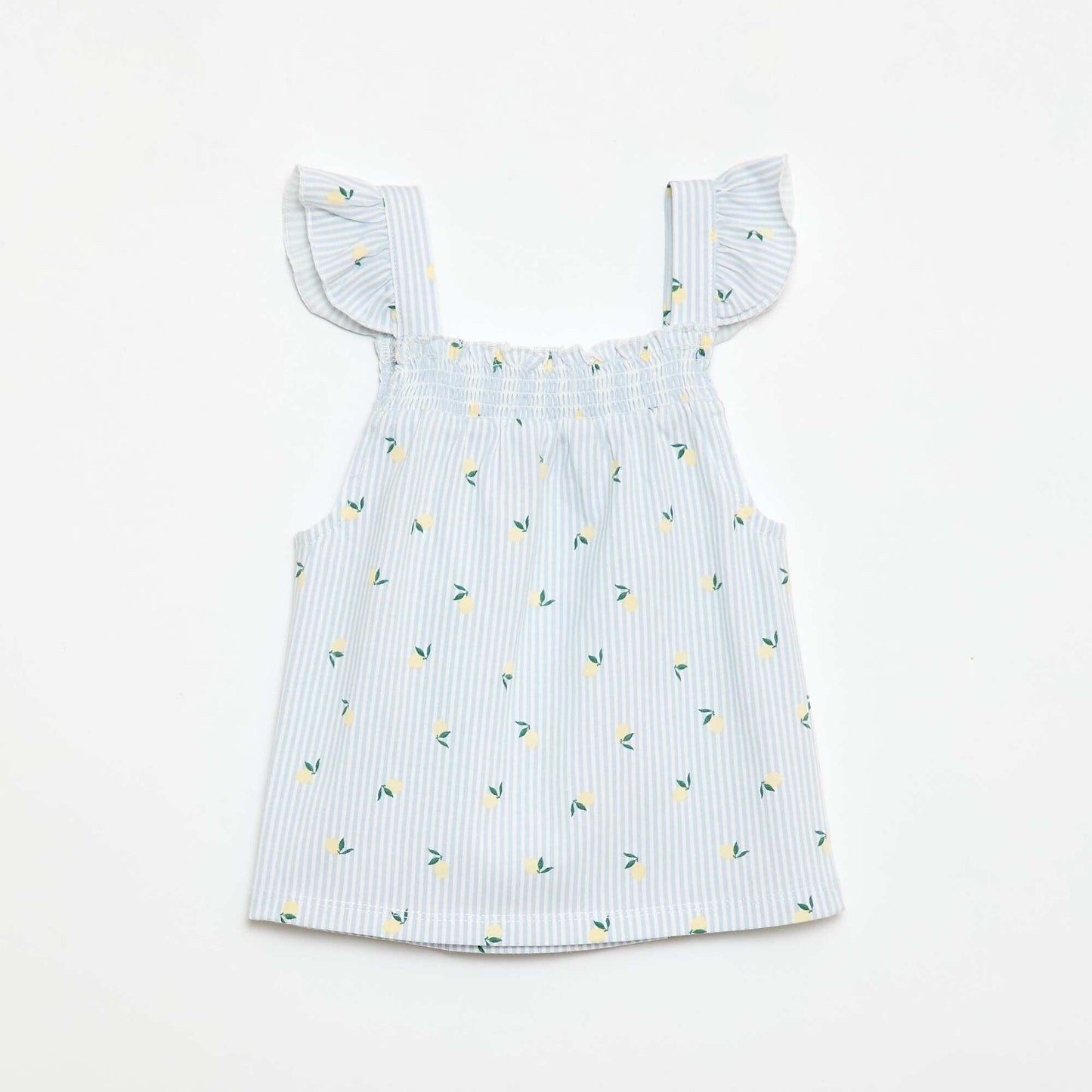 Pyjama court haut volanté + short - 2 pièces BLEU
