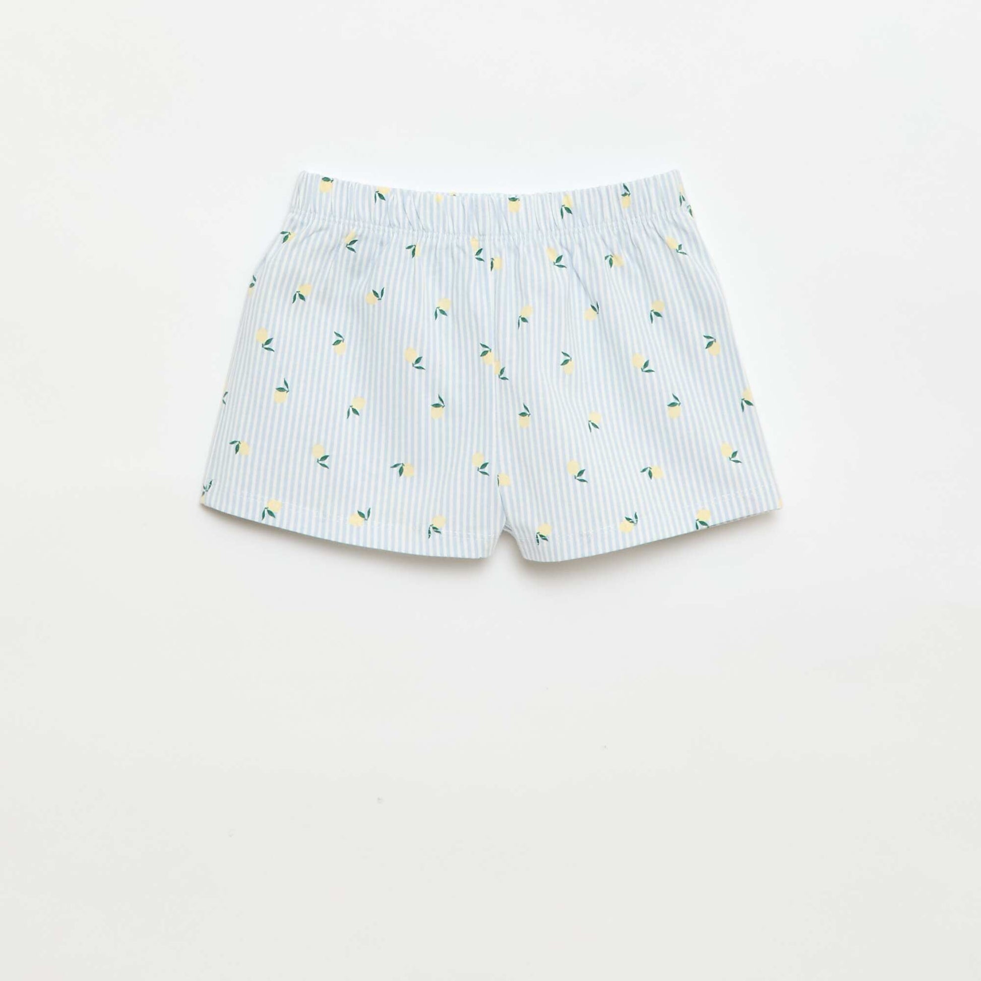 Pyjama court haut volanté + short - 2 pièces BLEU