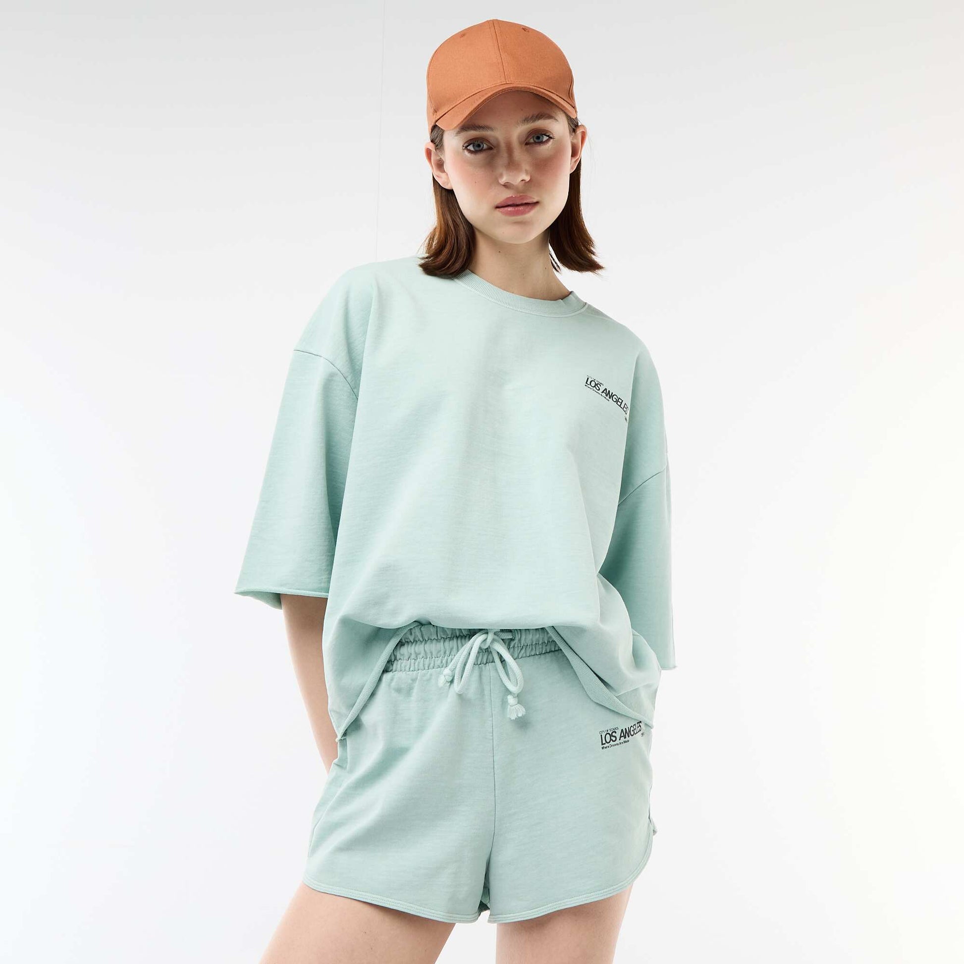 Tee-shirt oversize avec inscription BLEU