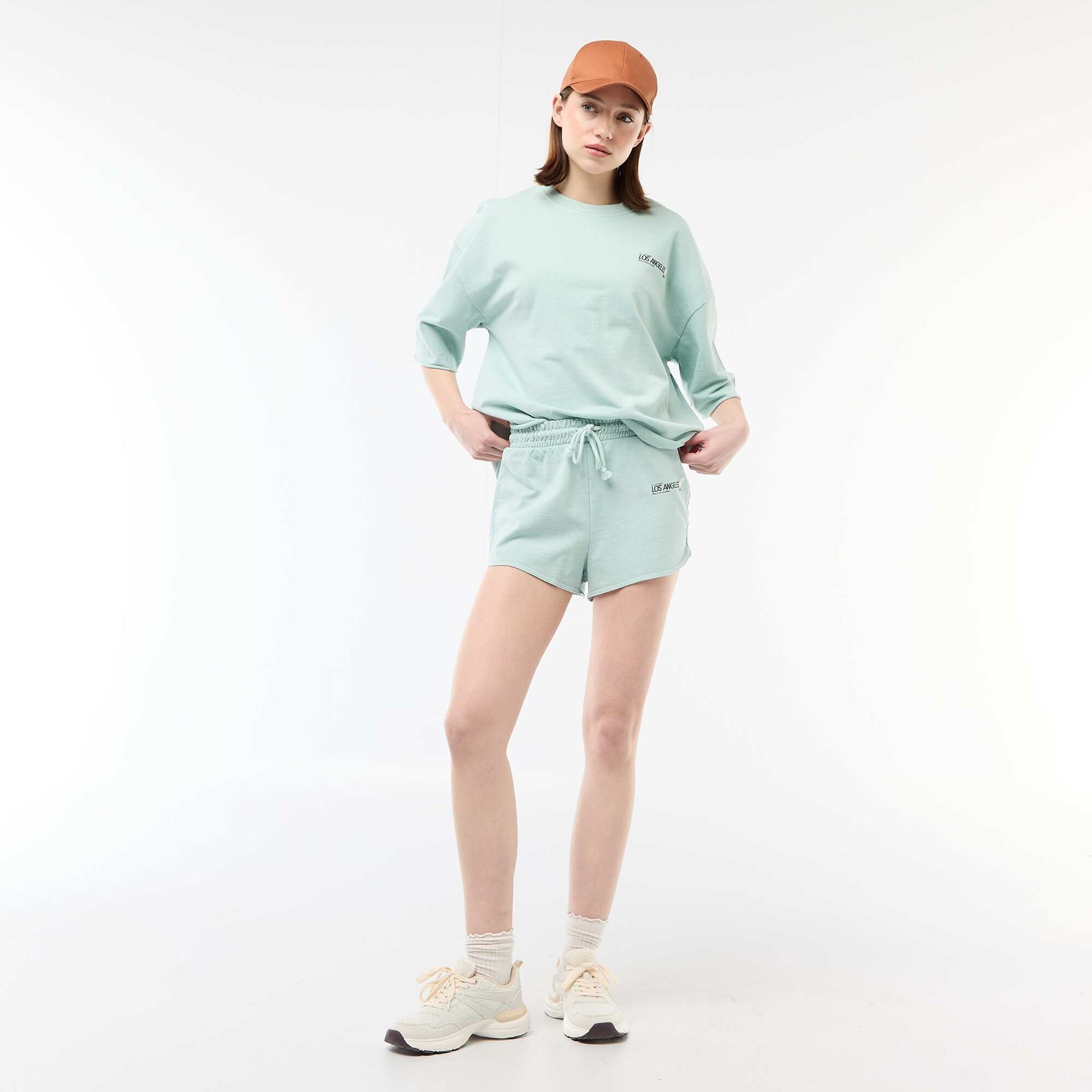 Tee-shirt oversize avec inscription BLEU