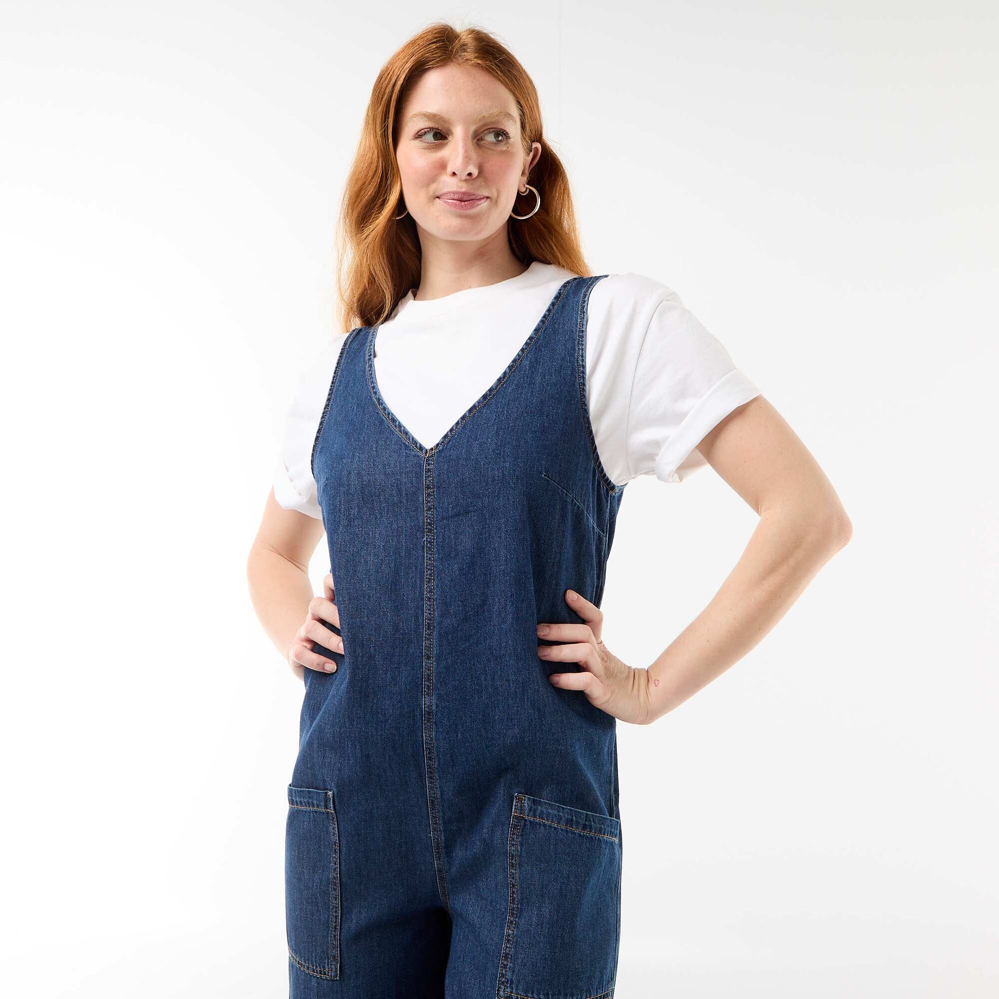 Combinaison large sans manches BLEU