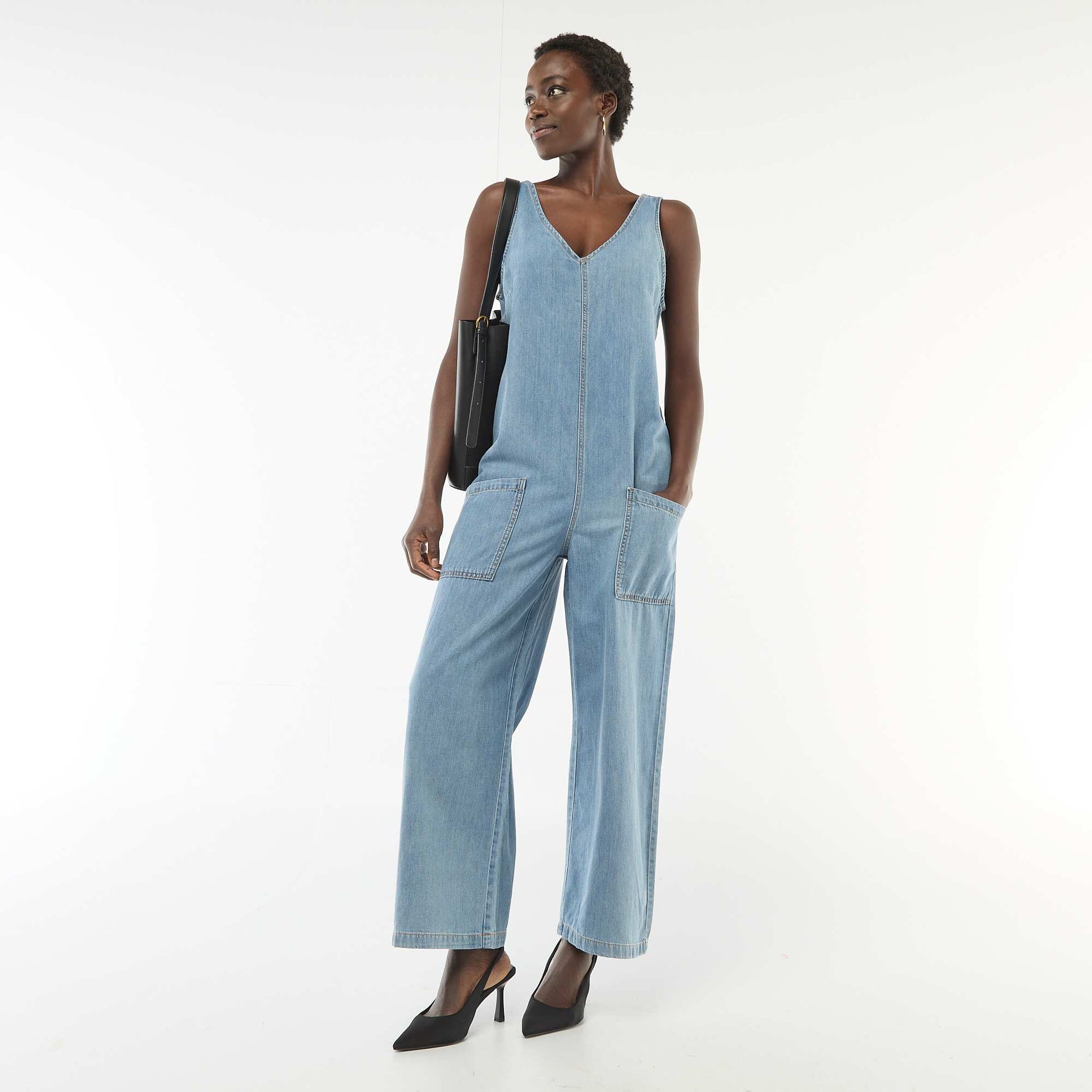 Combinaison large sans manches BLEU