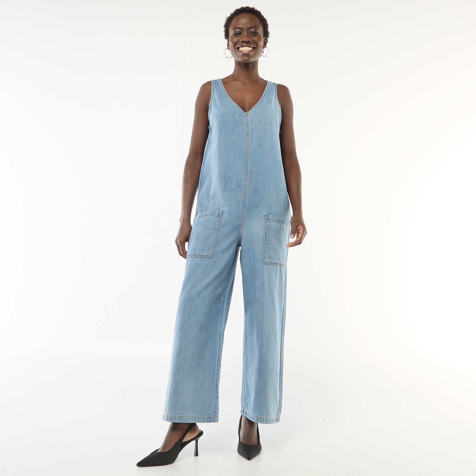 Combinaison large sans manches BLEU