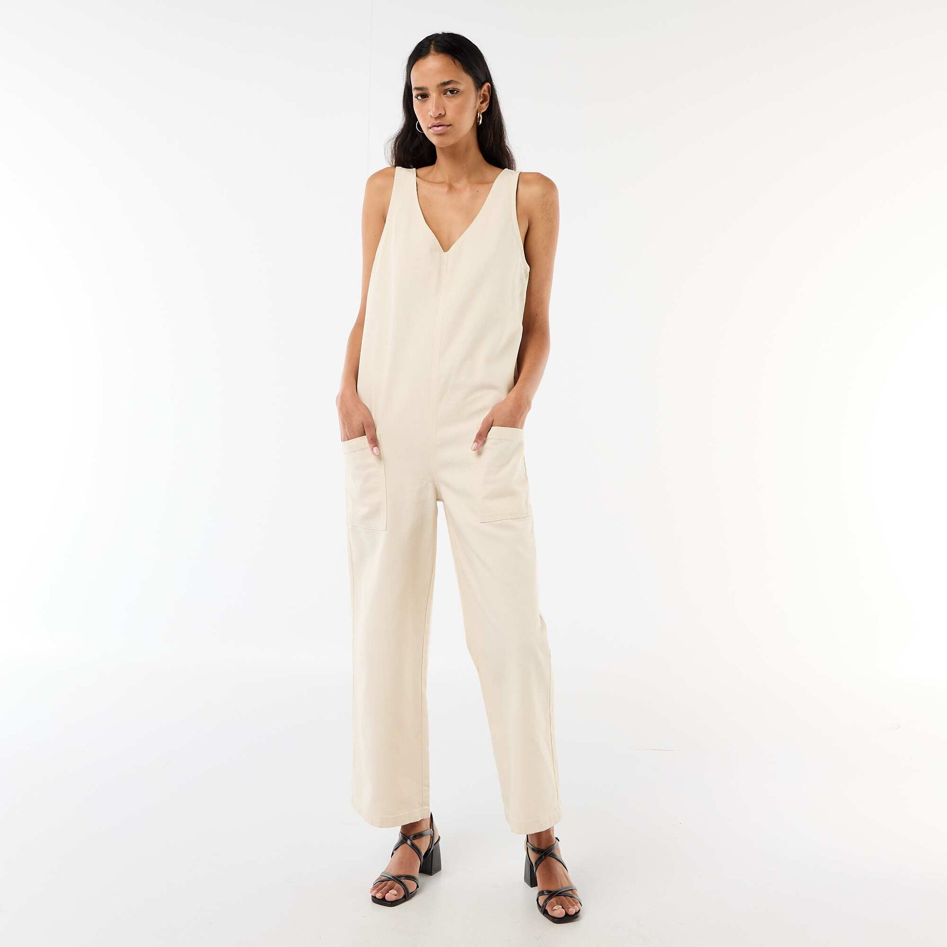 Combinaison large sans manches BLANC