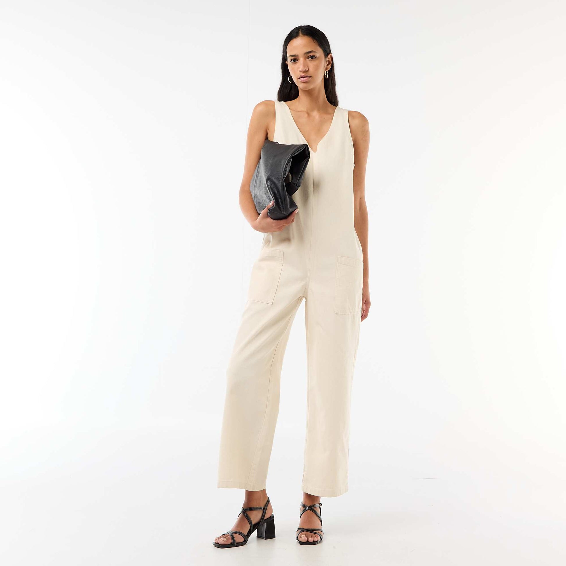 Combinaison large sans manches BLANC