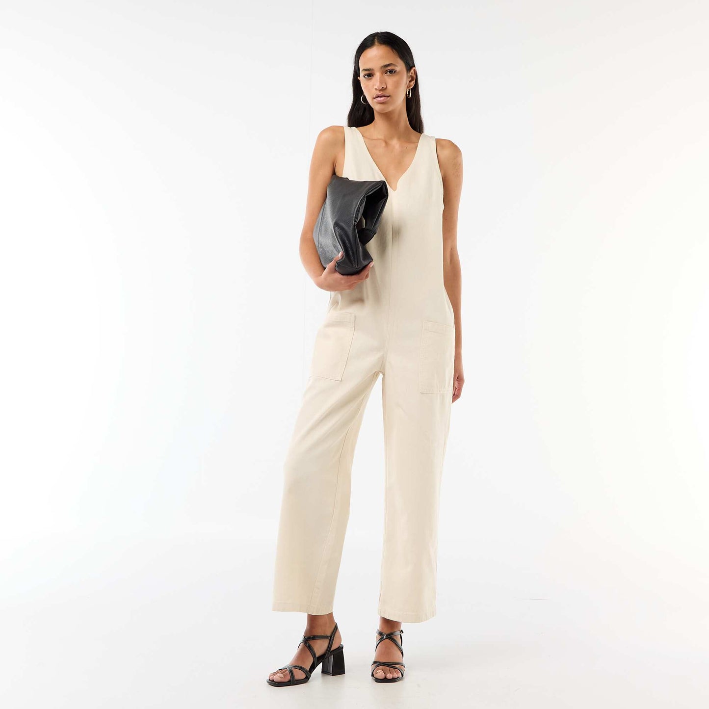 Combinaison large sans manches BLANC