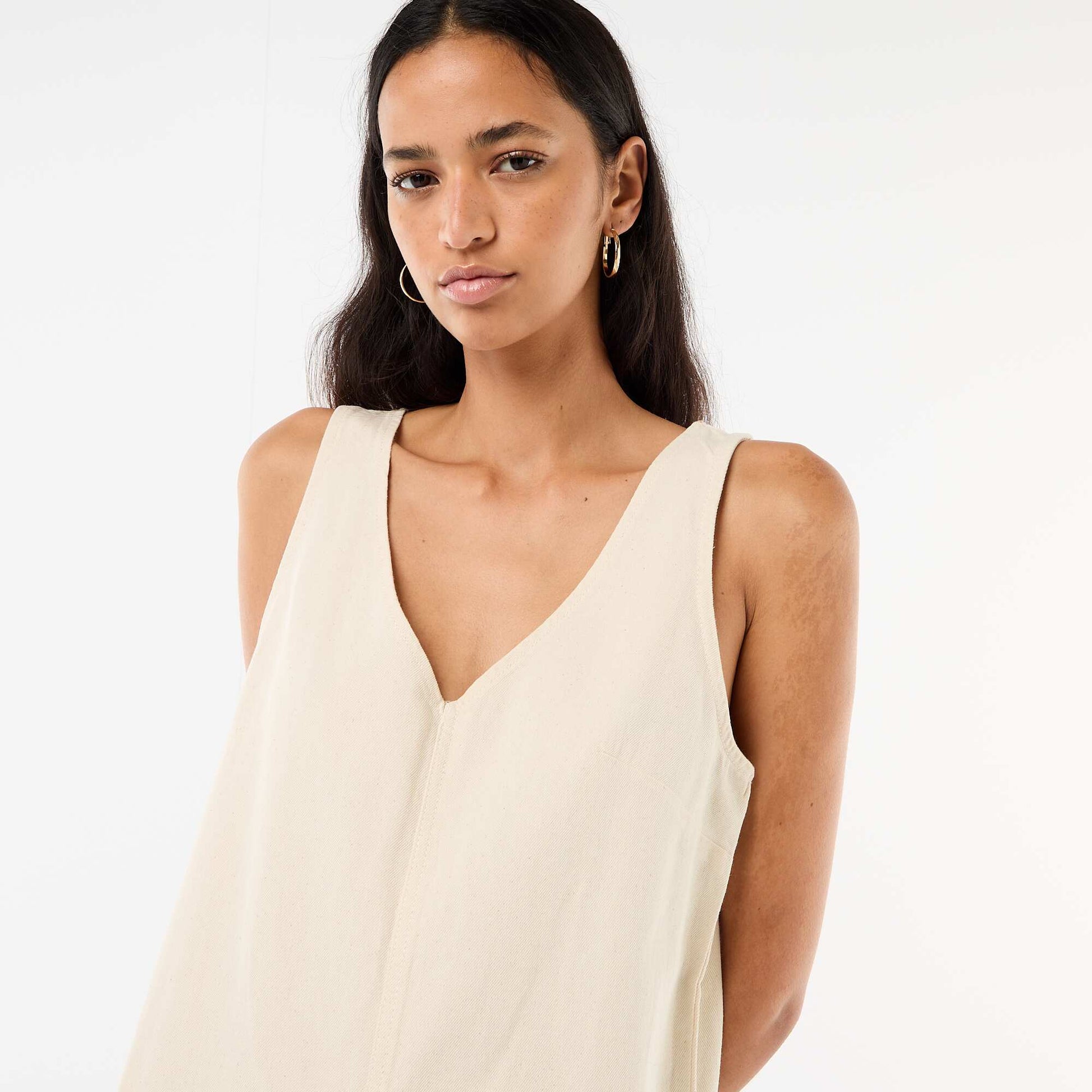 Combinaison large sans manches BLANC