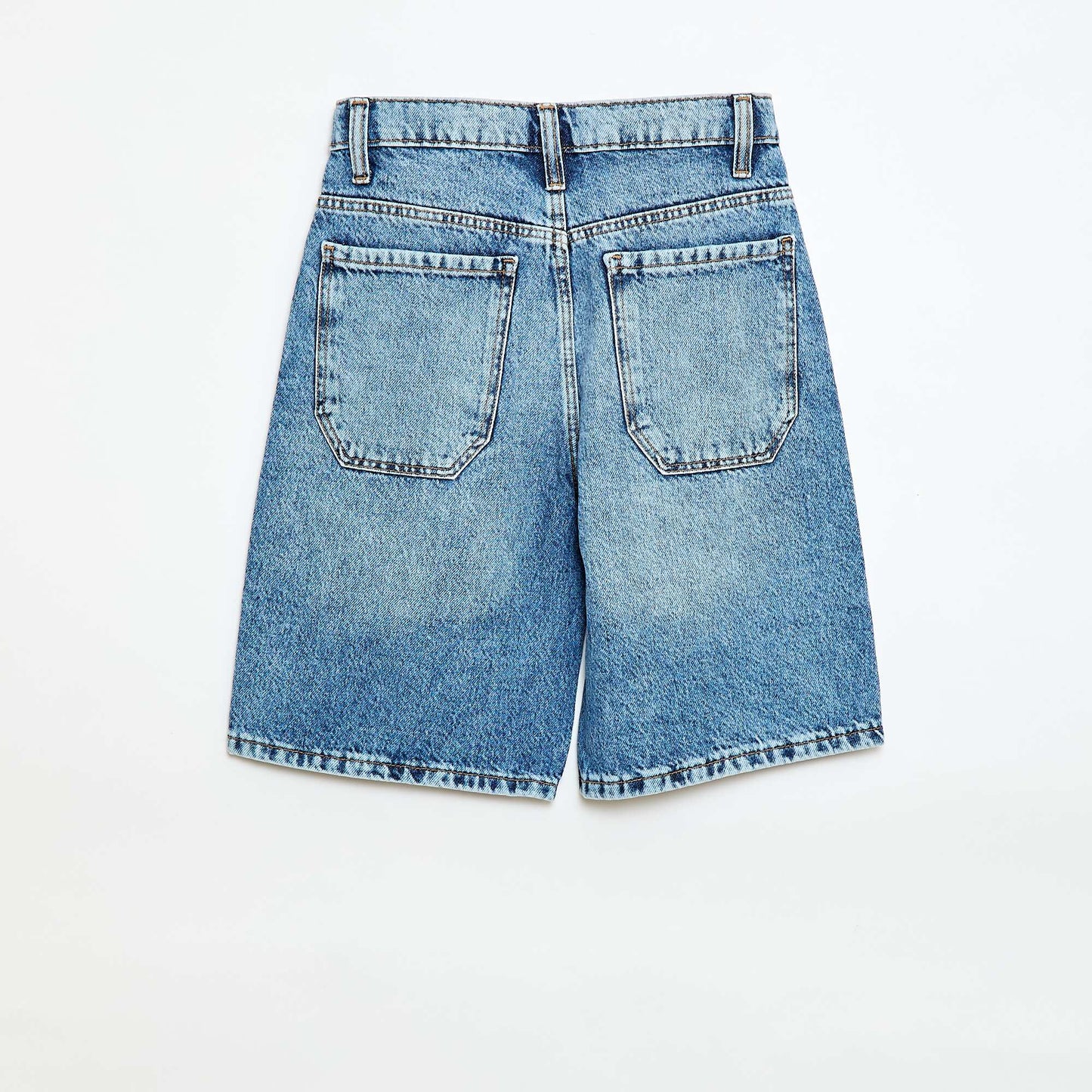 Bermuda baggy denim en coton BLEU