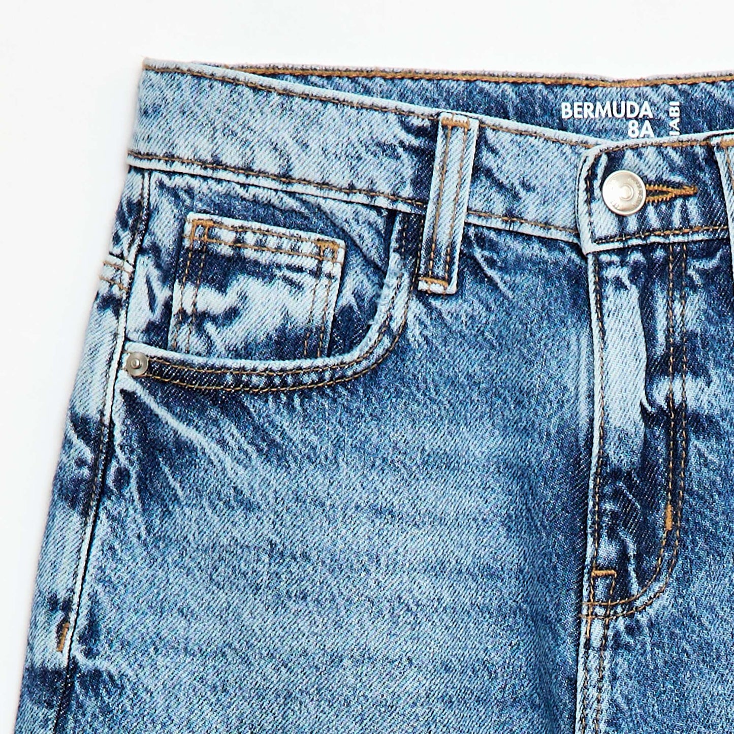 Bermuda baggy denim en coton BLEU