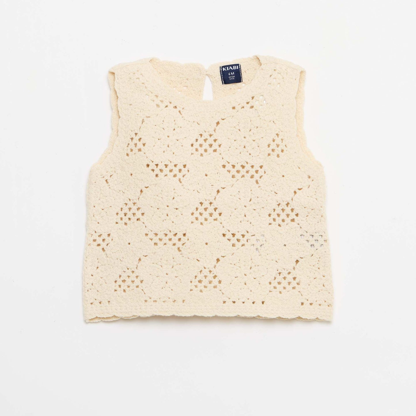 Ensemble 2 pièces en maille crochet - top + short BLANC
