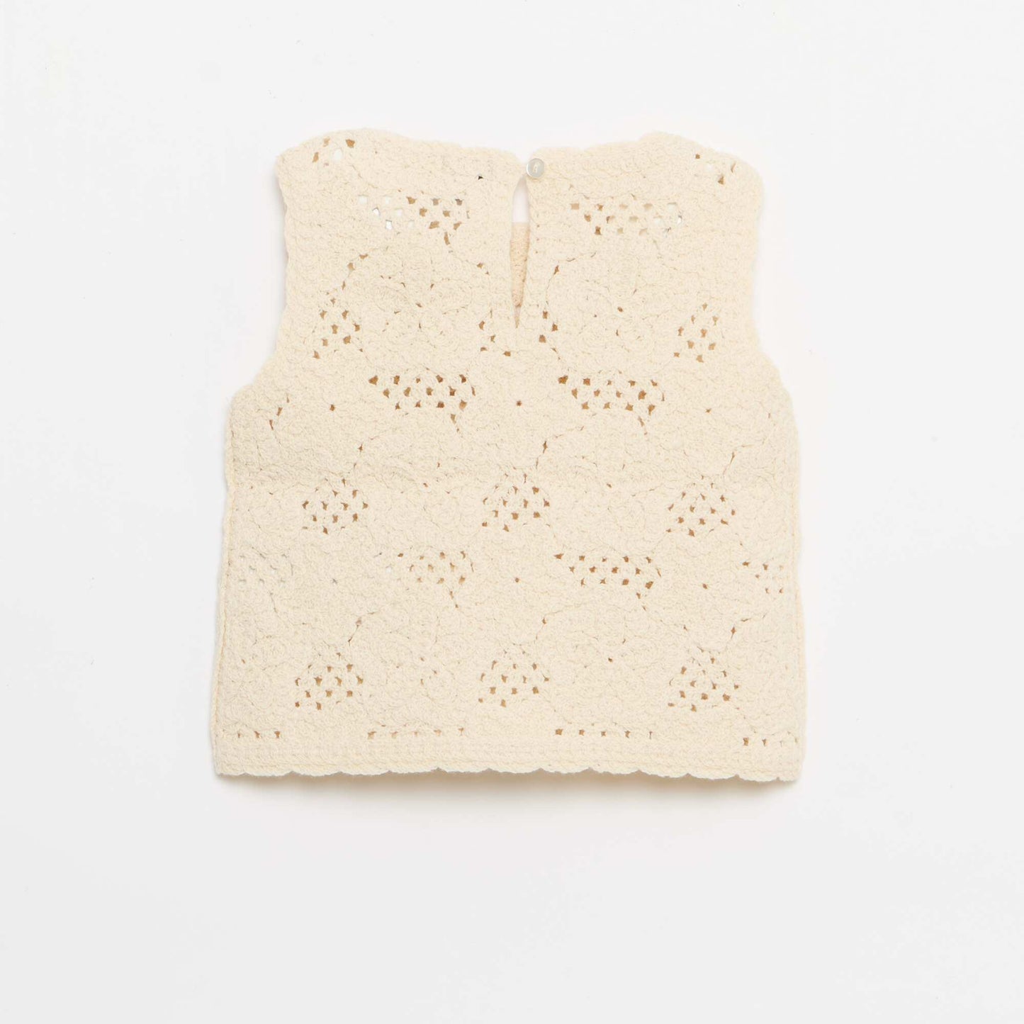Ensemble 2 pièces en maille crochet - top + short BLANC