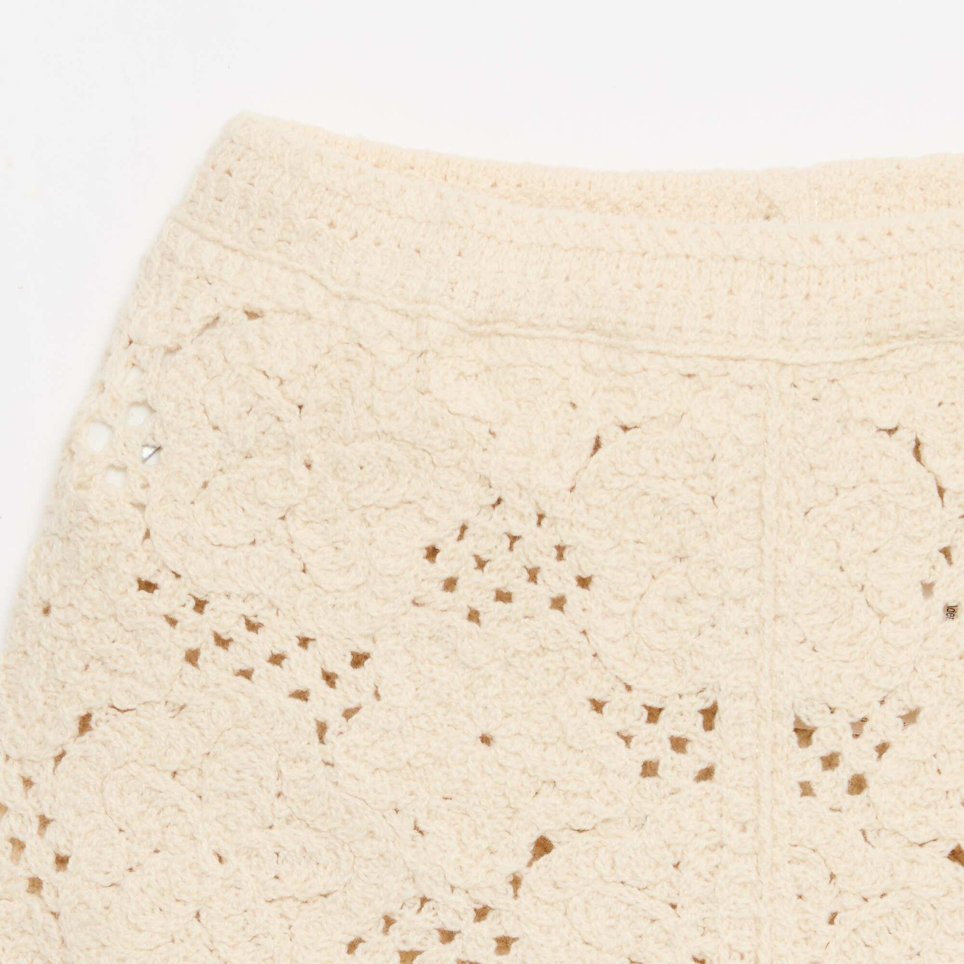 Ensemble 2 pièces en maille crochet - top + short BLANC