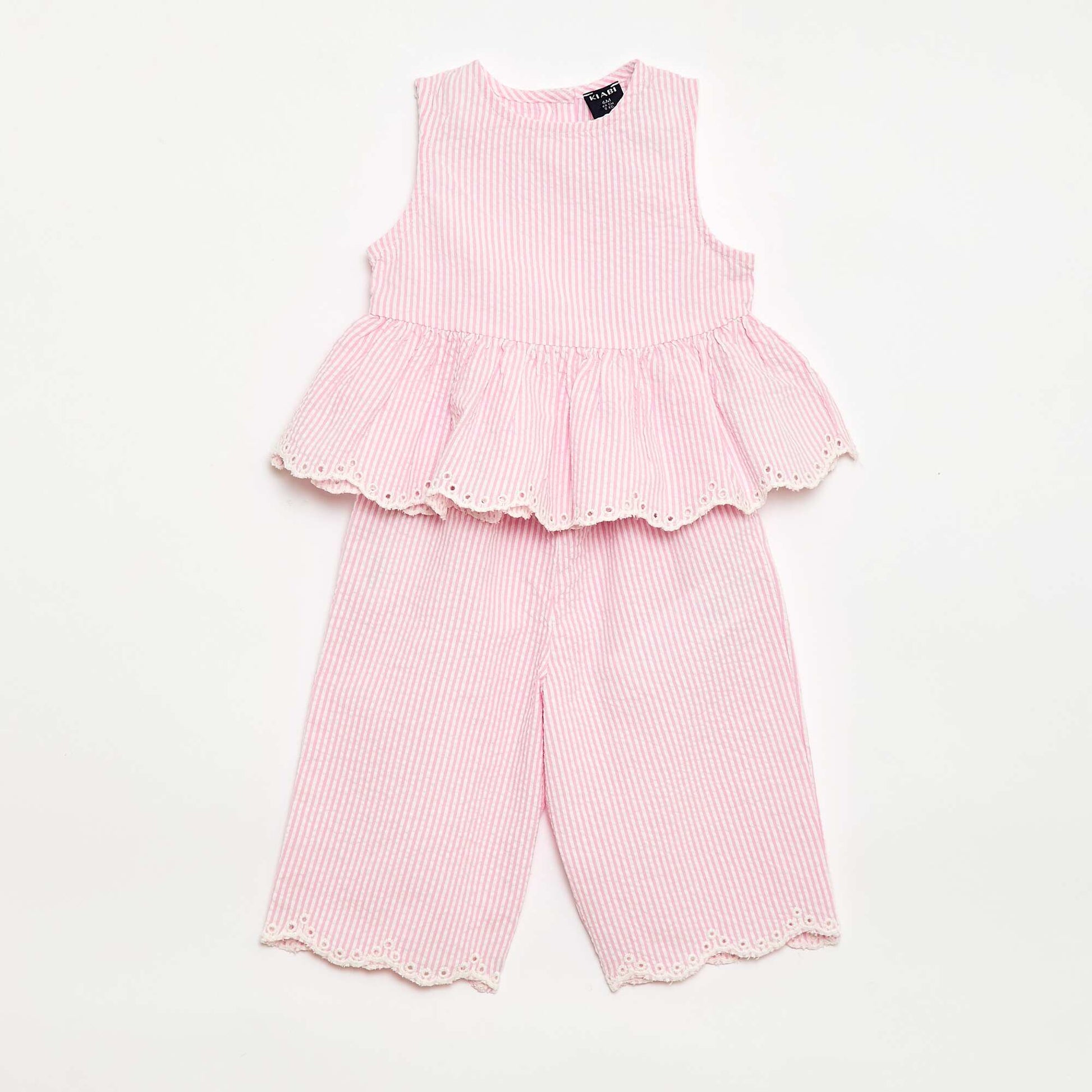 Ensemble blouse + pantalon Vichy -  2 pièces ROSE