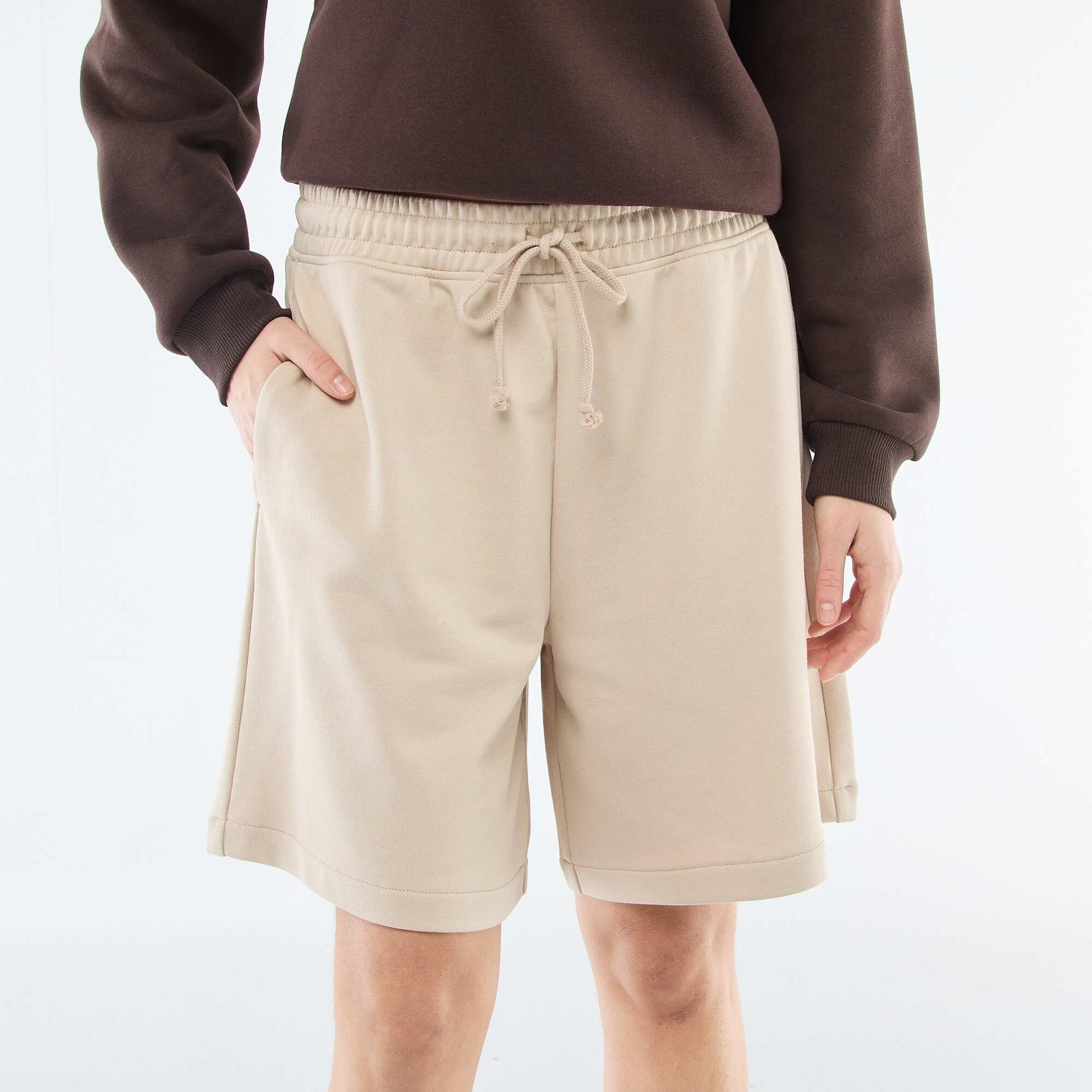 Short long en french terry BEIGE