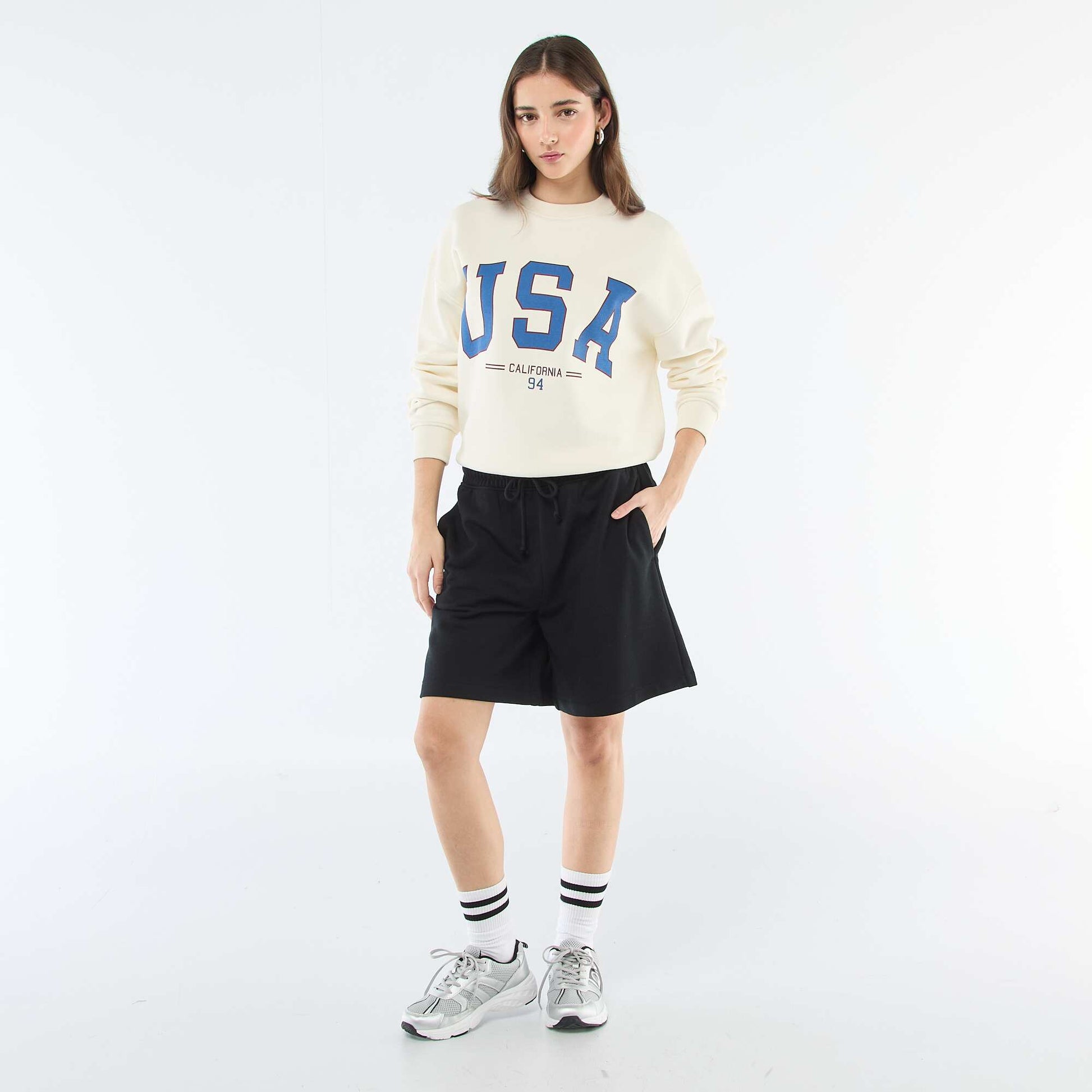 Short long en french terry NOIR