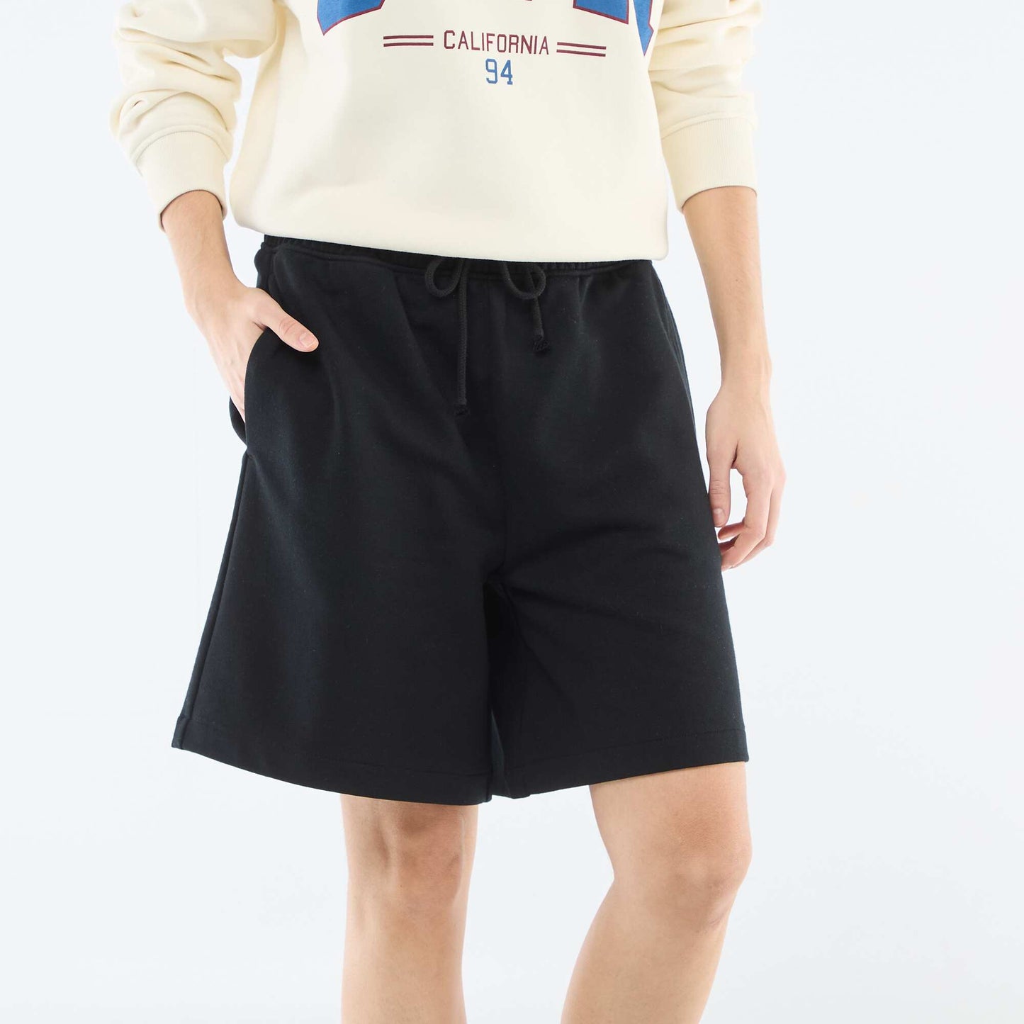 Short long en french terry NOIR