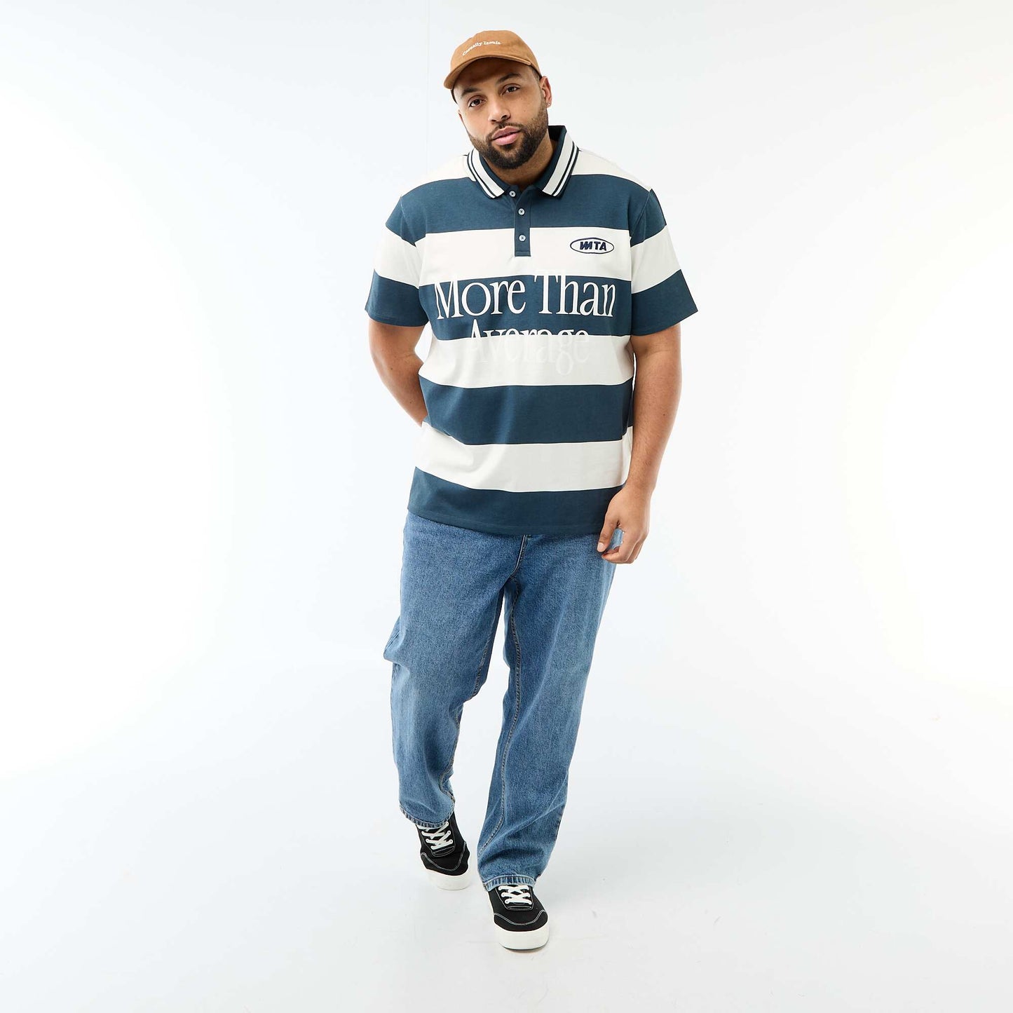 Polo style rugby à manches courtes BLEU