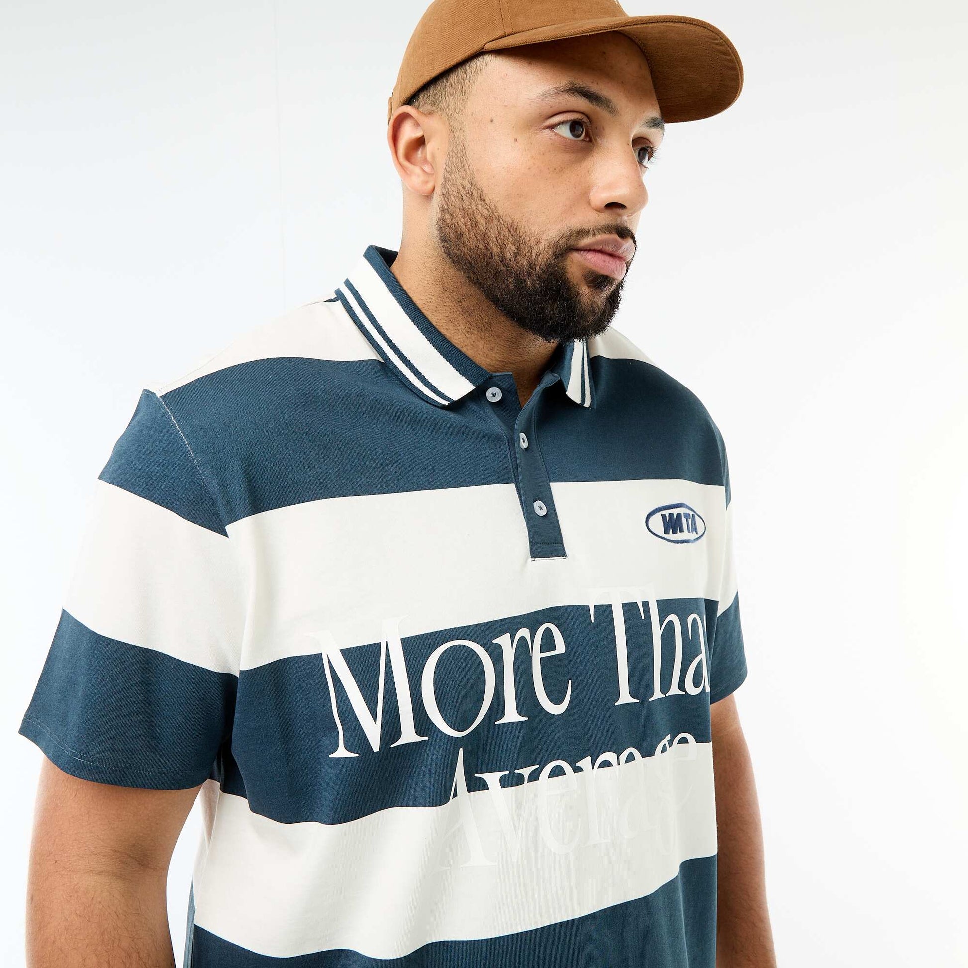 Polo style rugby à manches courtes BLEU
