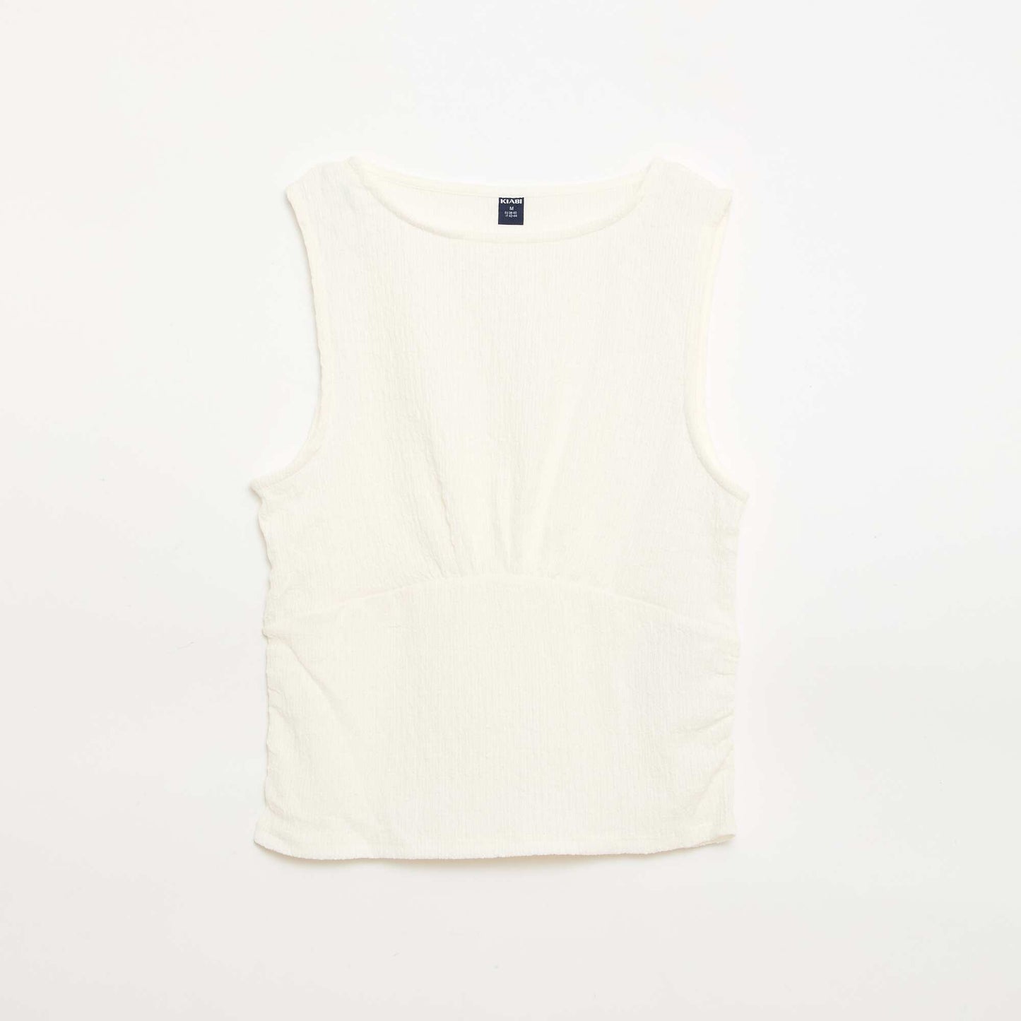 Débardeur moulant en matière crêpée BEIGE