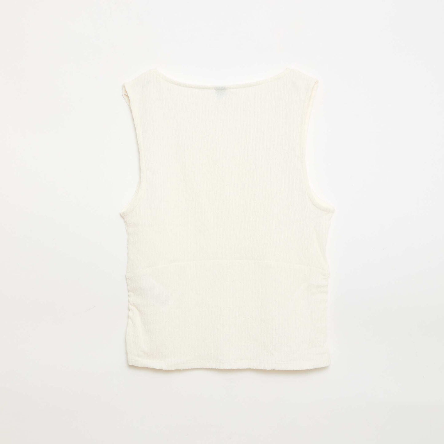 Débardeur moulant en matière crêpée BEIGE