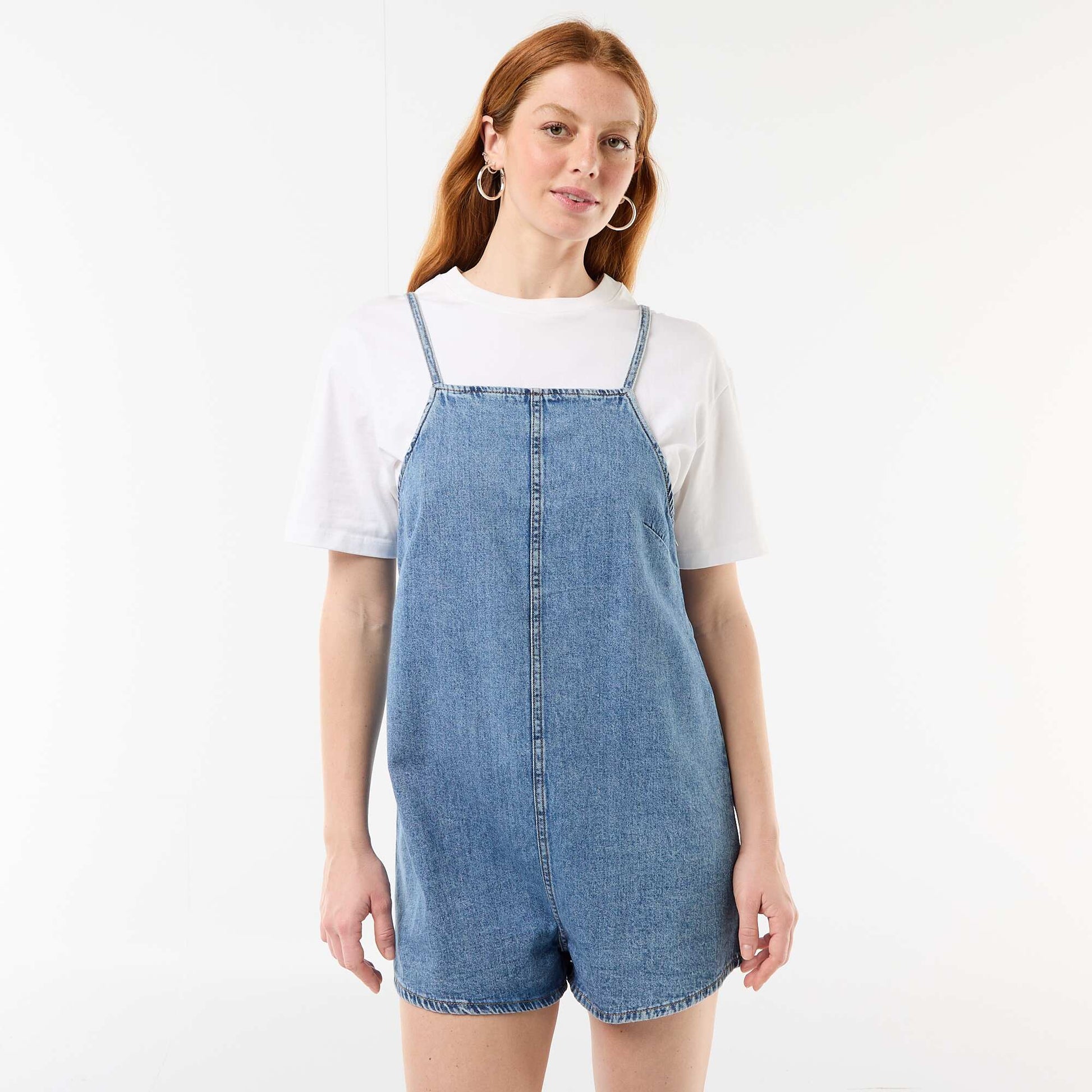 Combishort forme salopette BLEU