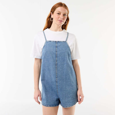 Combishort forme salopette BLEU