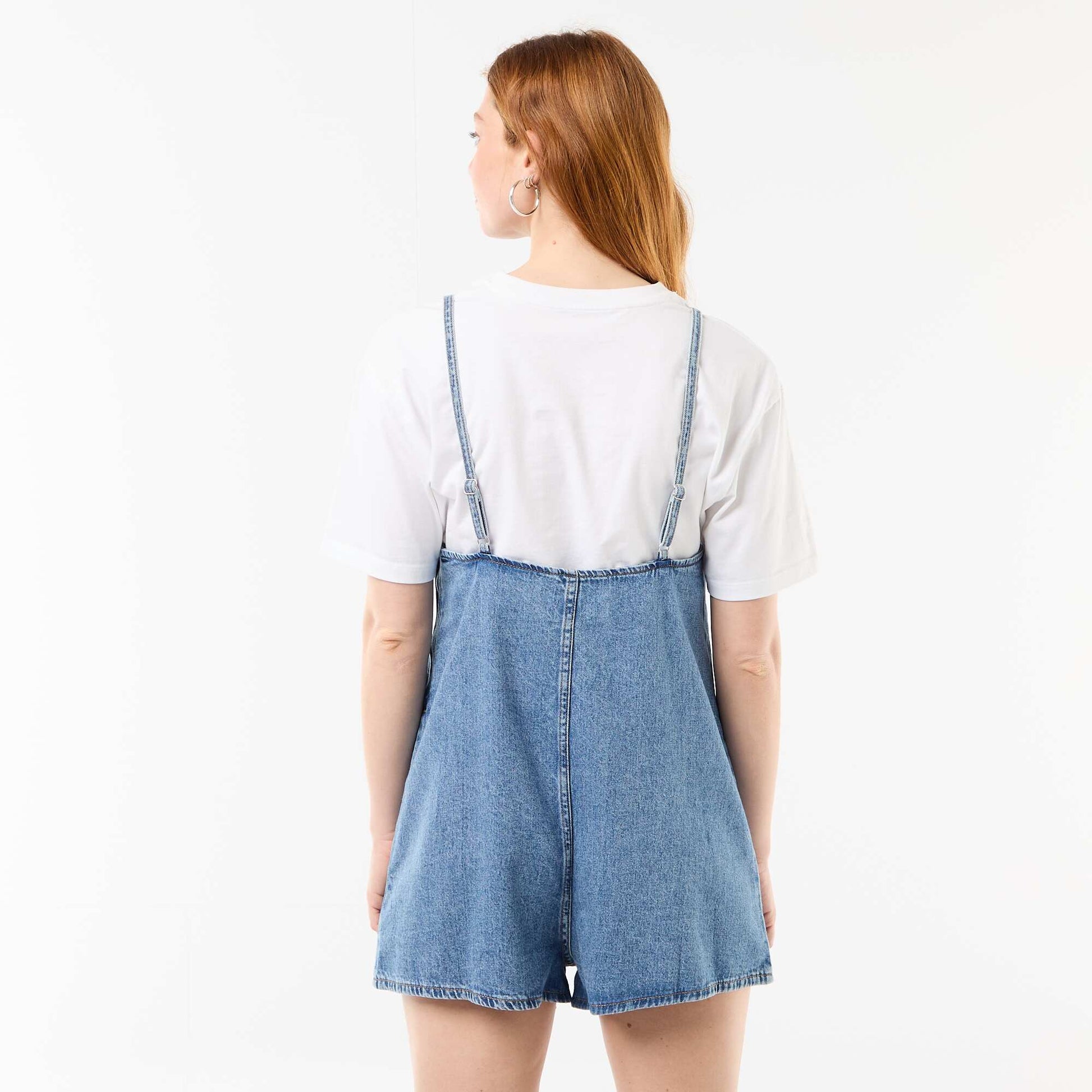 Combishort forme salopette BLEU