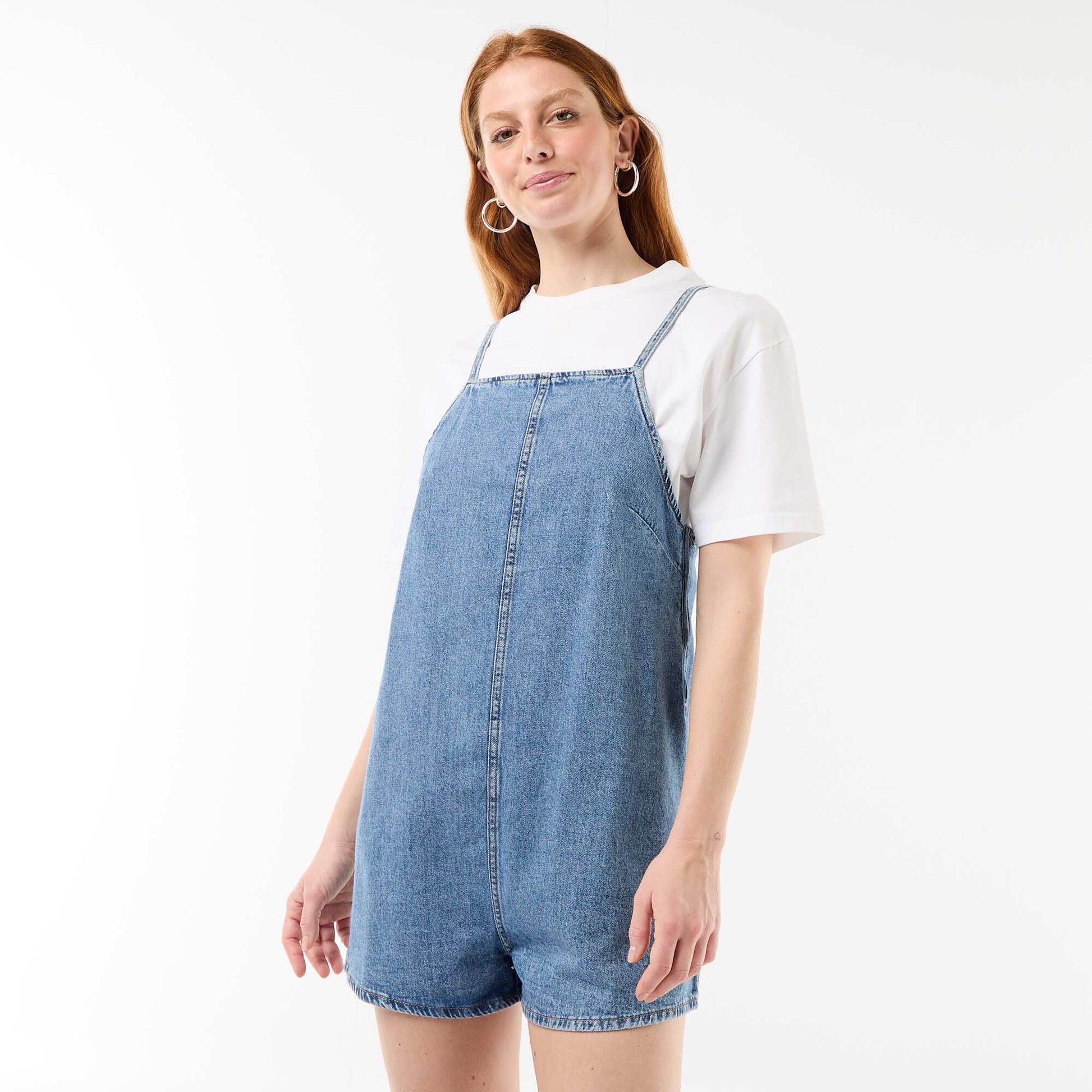Combishort forme salopette BLEU