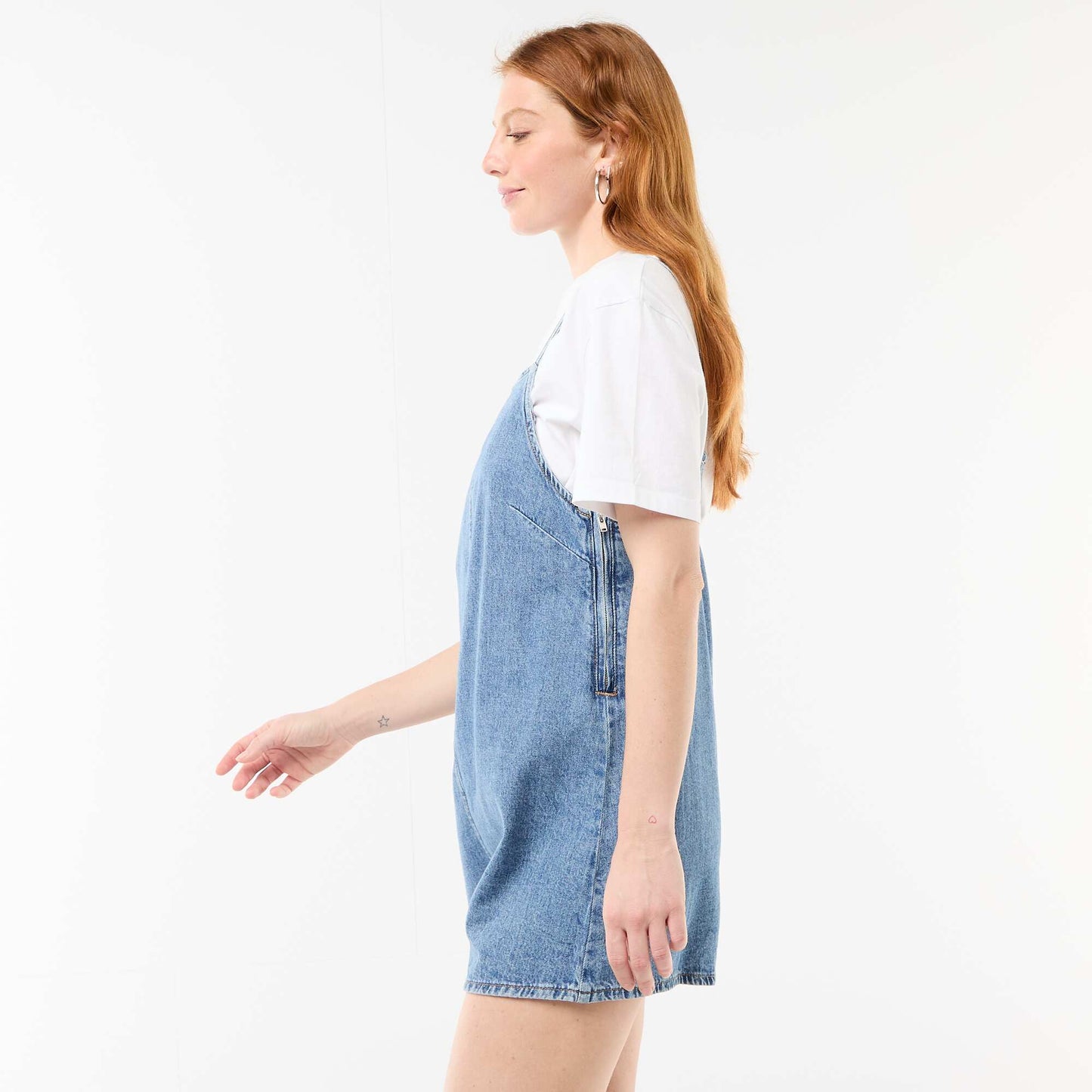 Combishort forme salopette BLEU