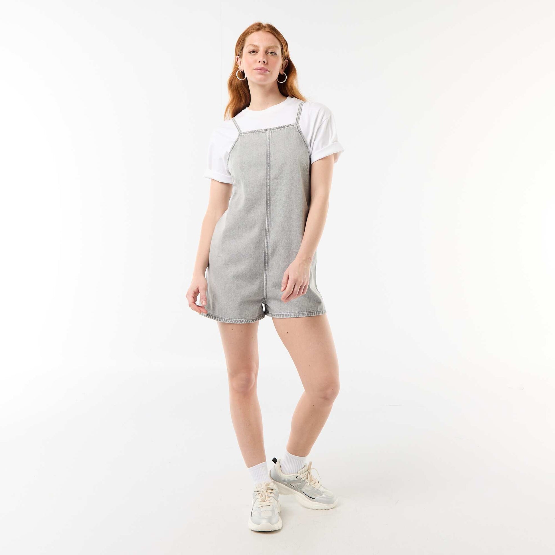 Combishort forme salopette GRIS