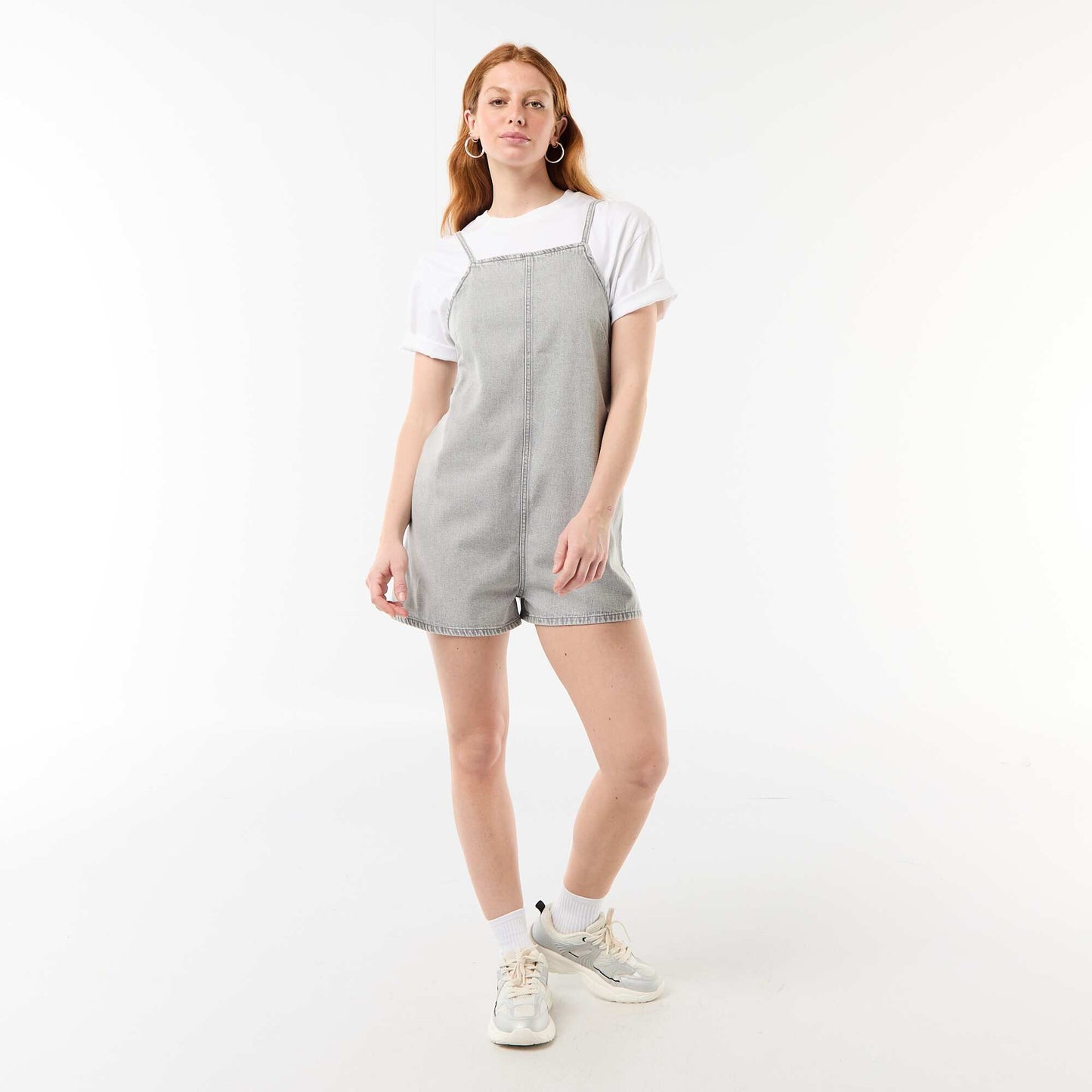 Combishort forme salopette GRIS